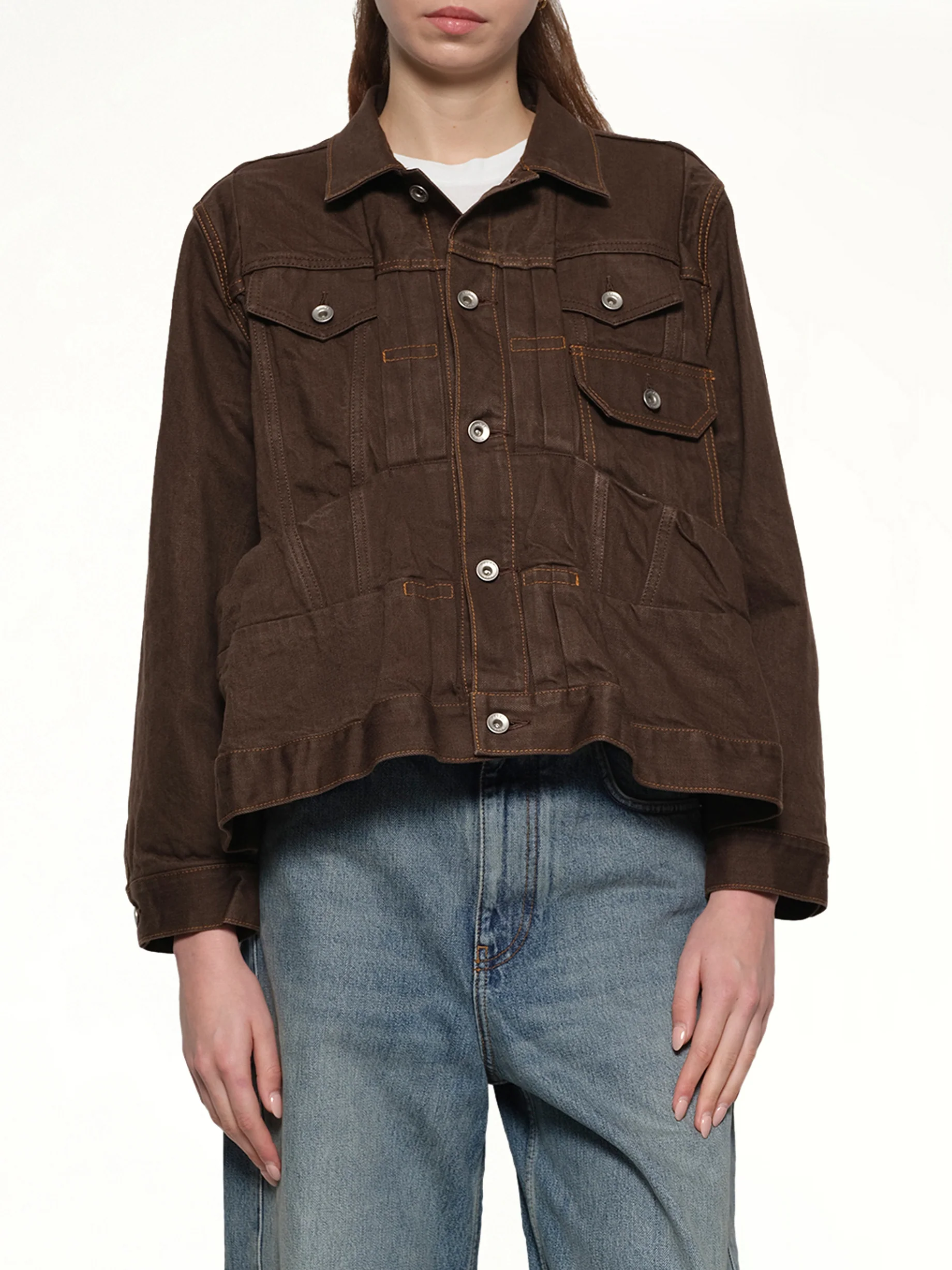 Denim Jacket in Brown - Image 6