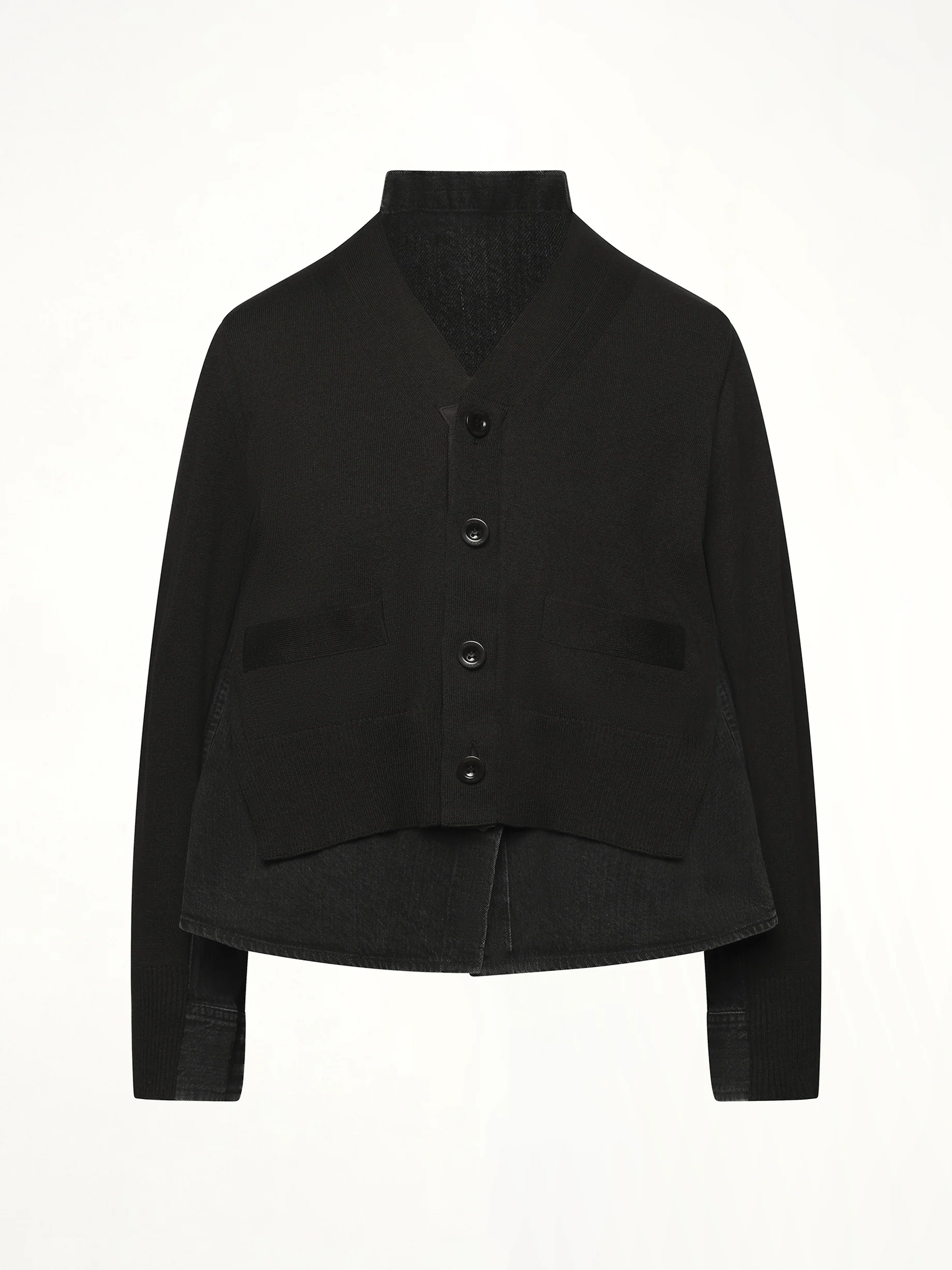 FW25 Denim x Knit Cardigan in Black - Image 2