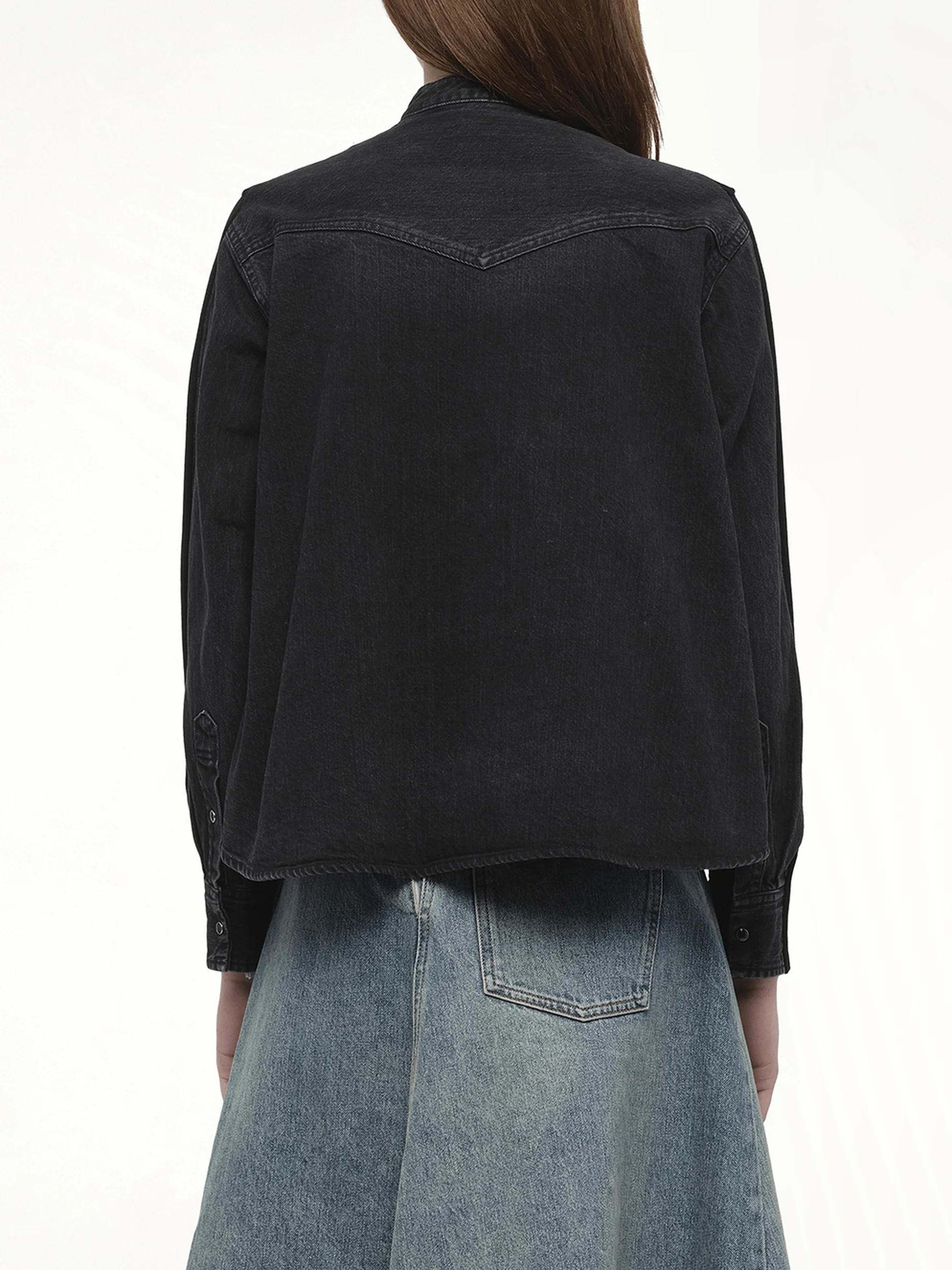 FW25 Denim x Knit Cardigan in Black - Image 6