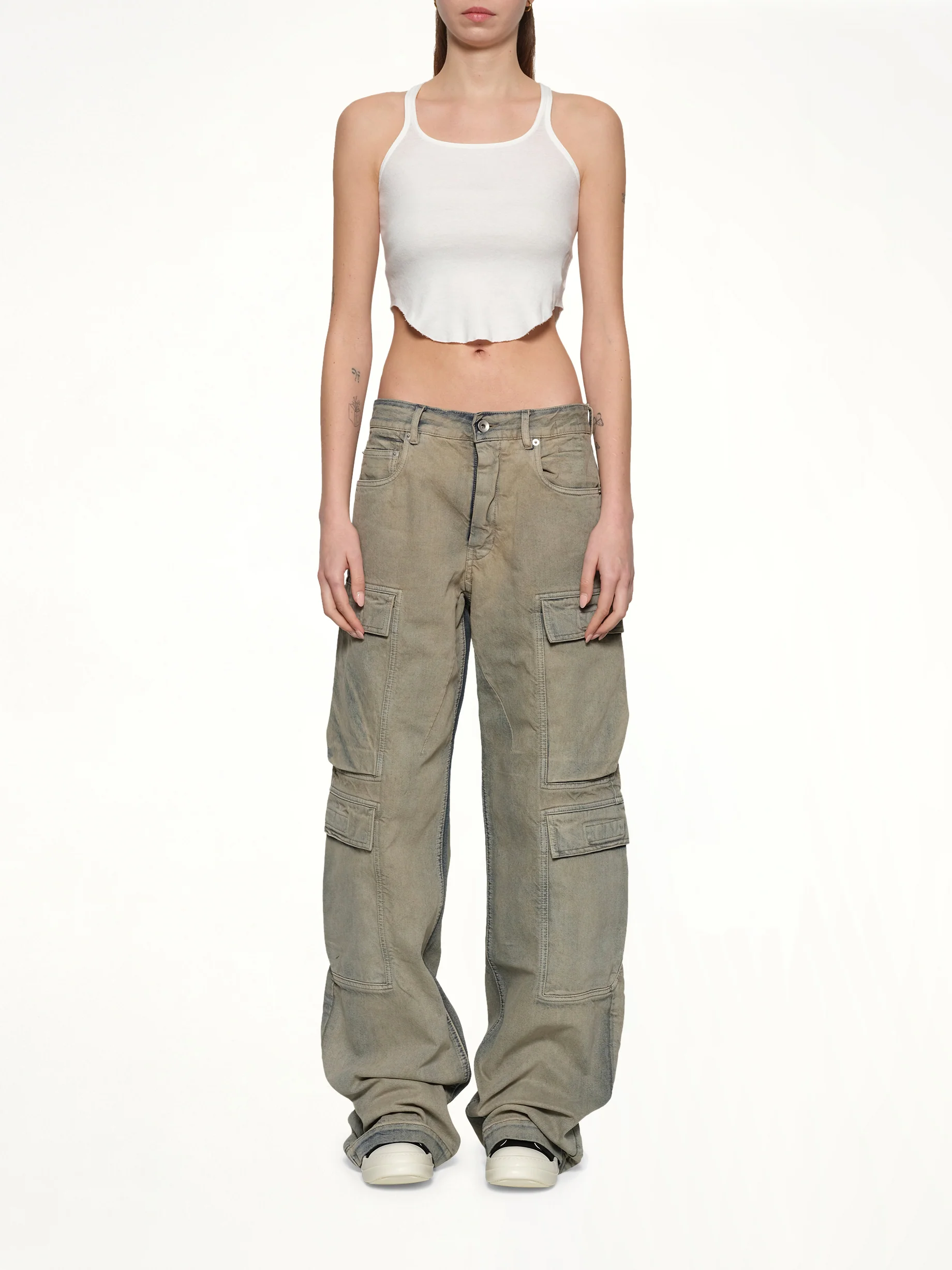 Double Cargo Jeans in Mineral Pearl - Image 7