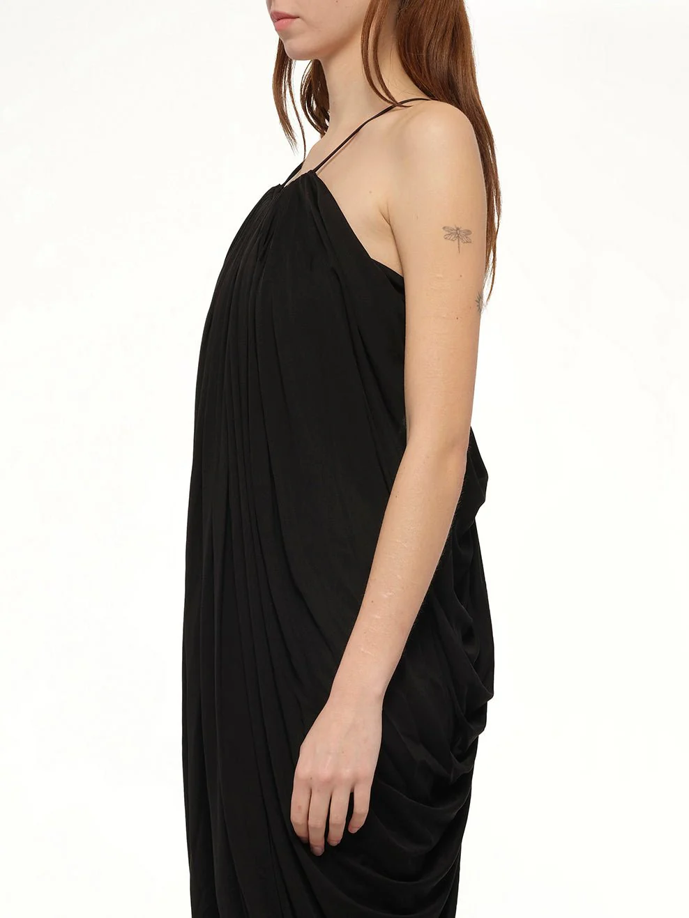 Draped Dress in Black - Image 3