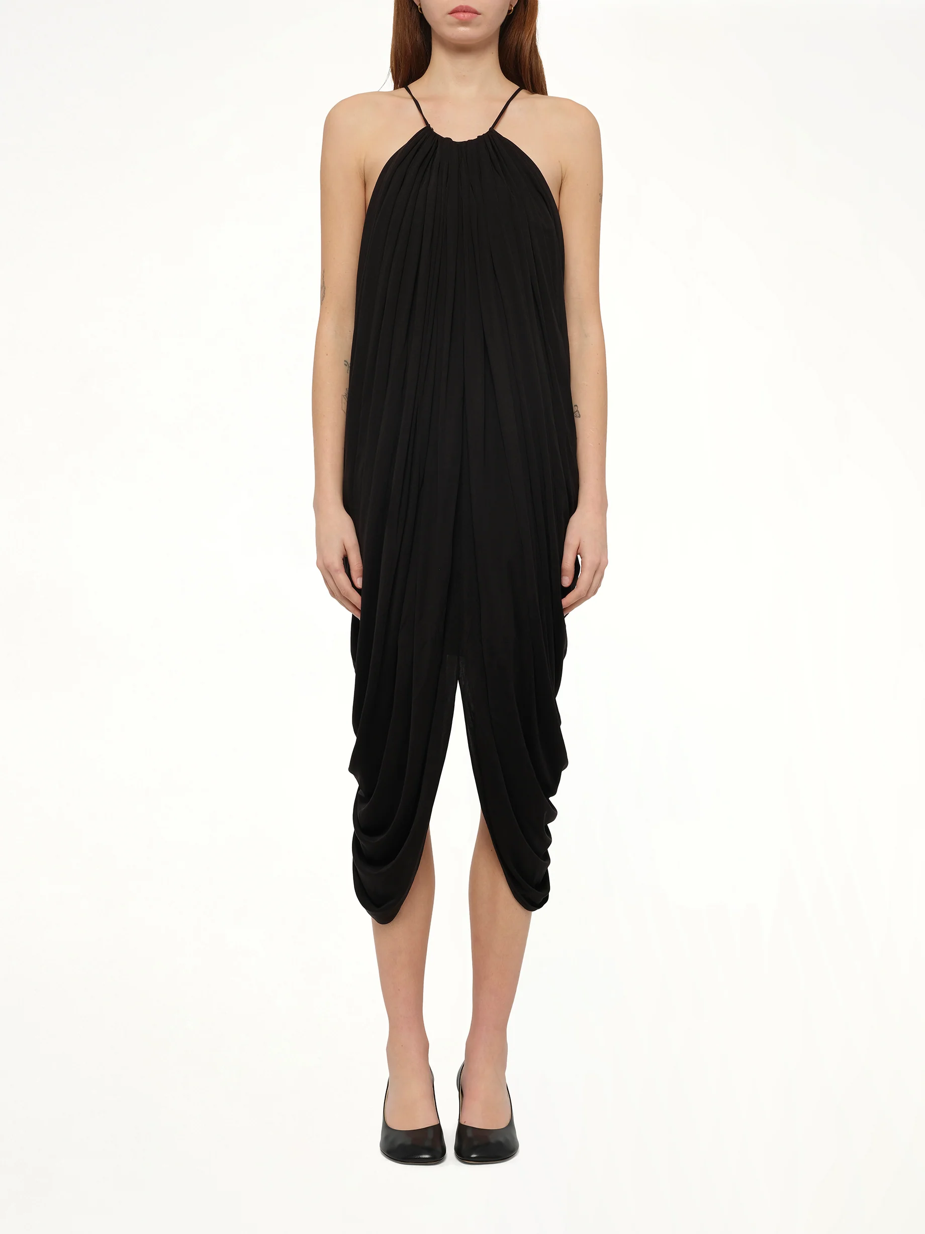Draped Dress in Black - Image 7