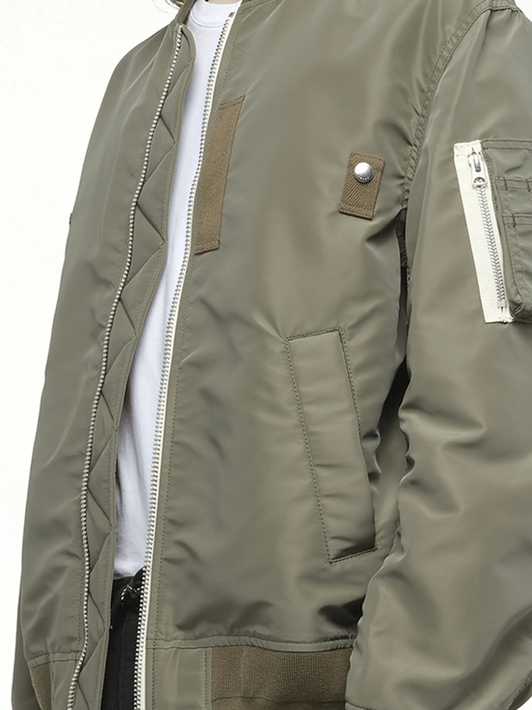 Nylon Twill Blouson in Khaki - Image 3