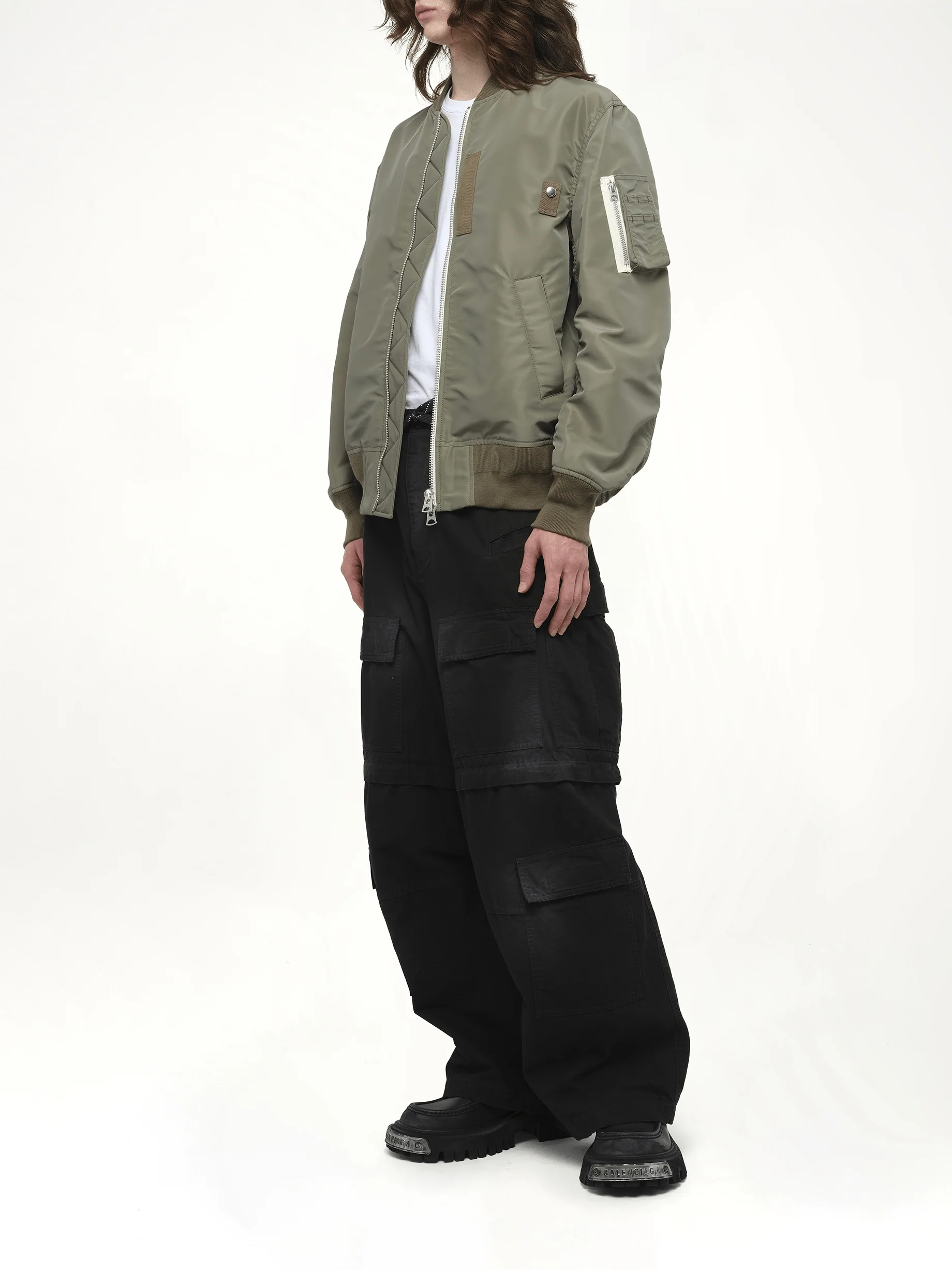 Nylon Twill Blouson in Khaki - Image 4