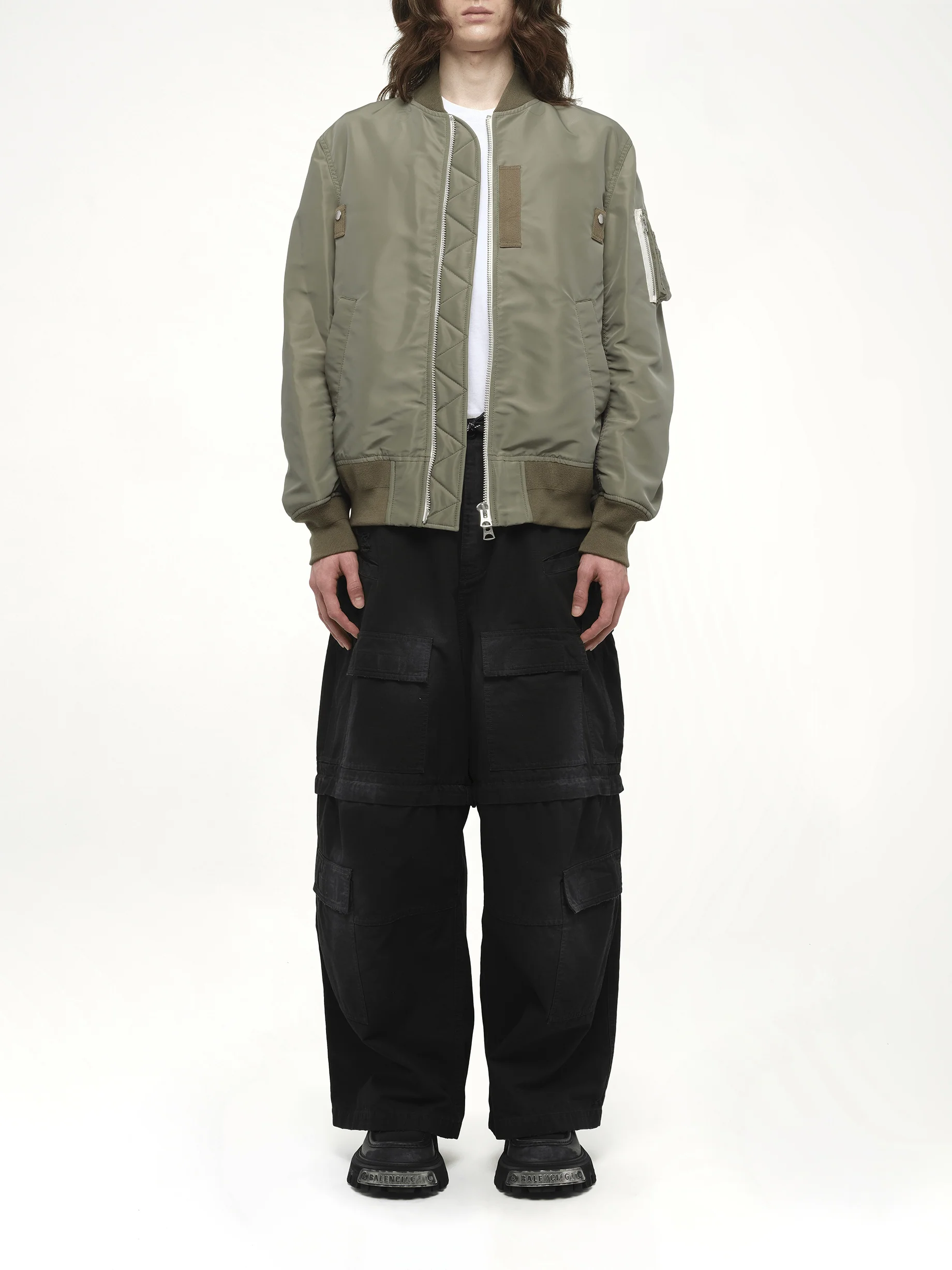 Nylon Twill Blouson in Khaki - Image 7