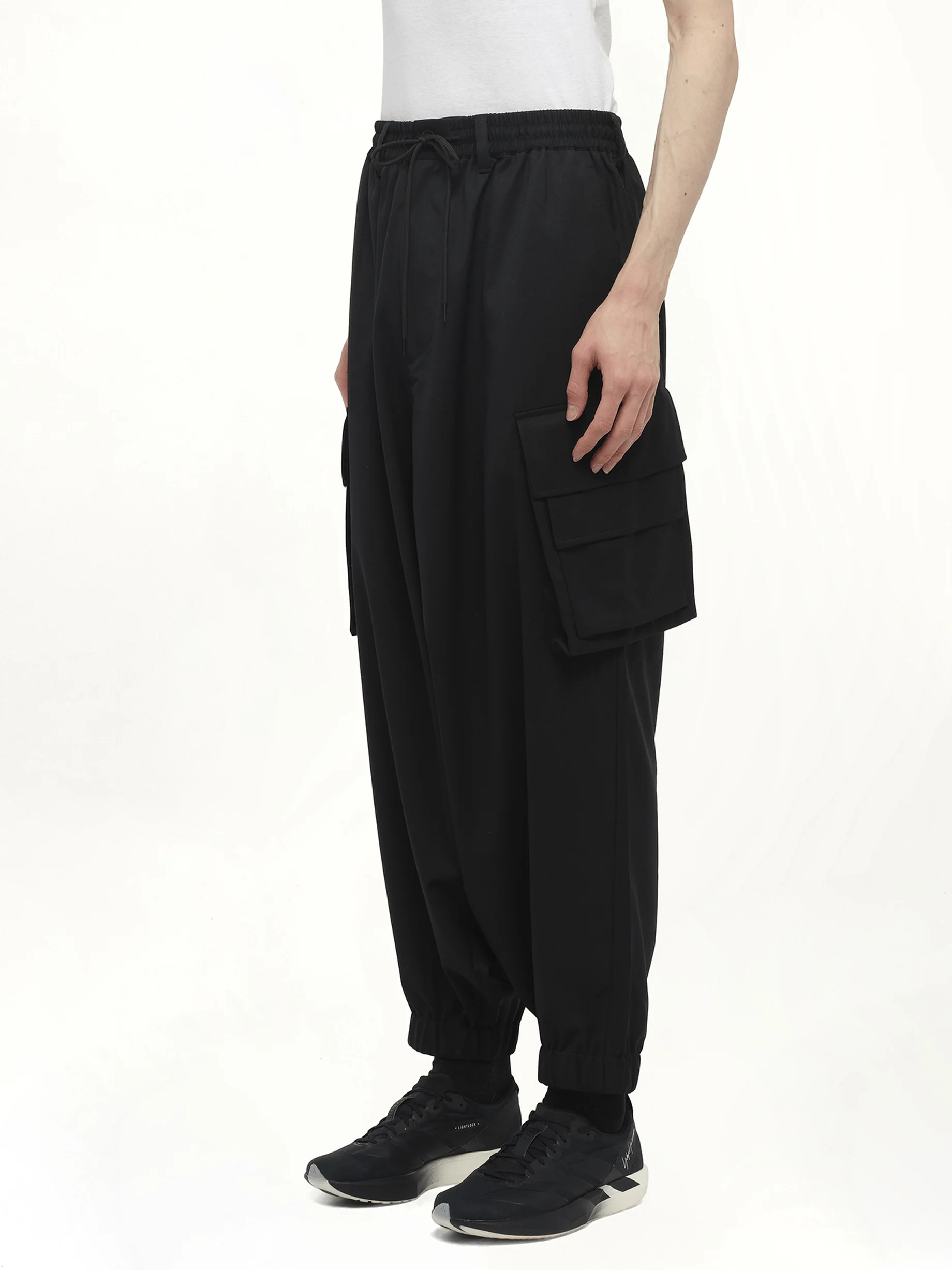 Refined Wool Cargo Pants in Black - Image 5