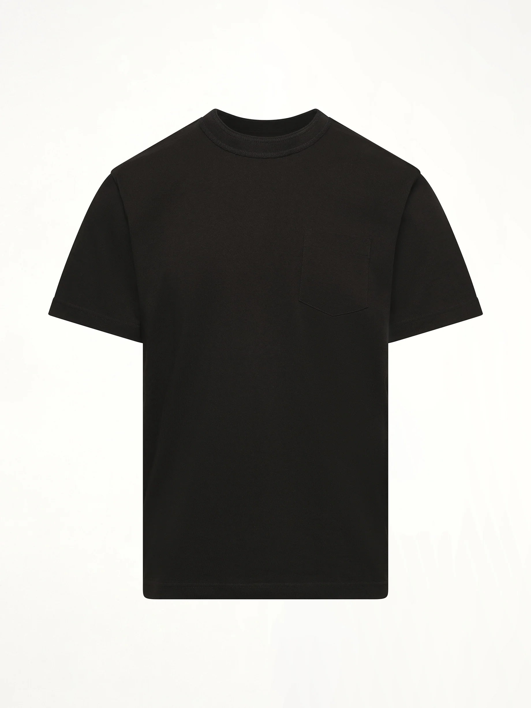 Side Zip Cotton T-Shirt in Black - Image 2
