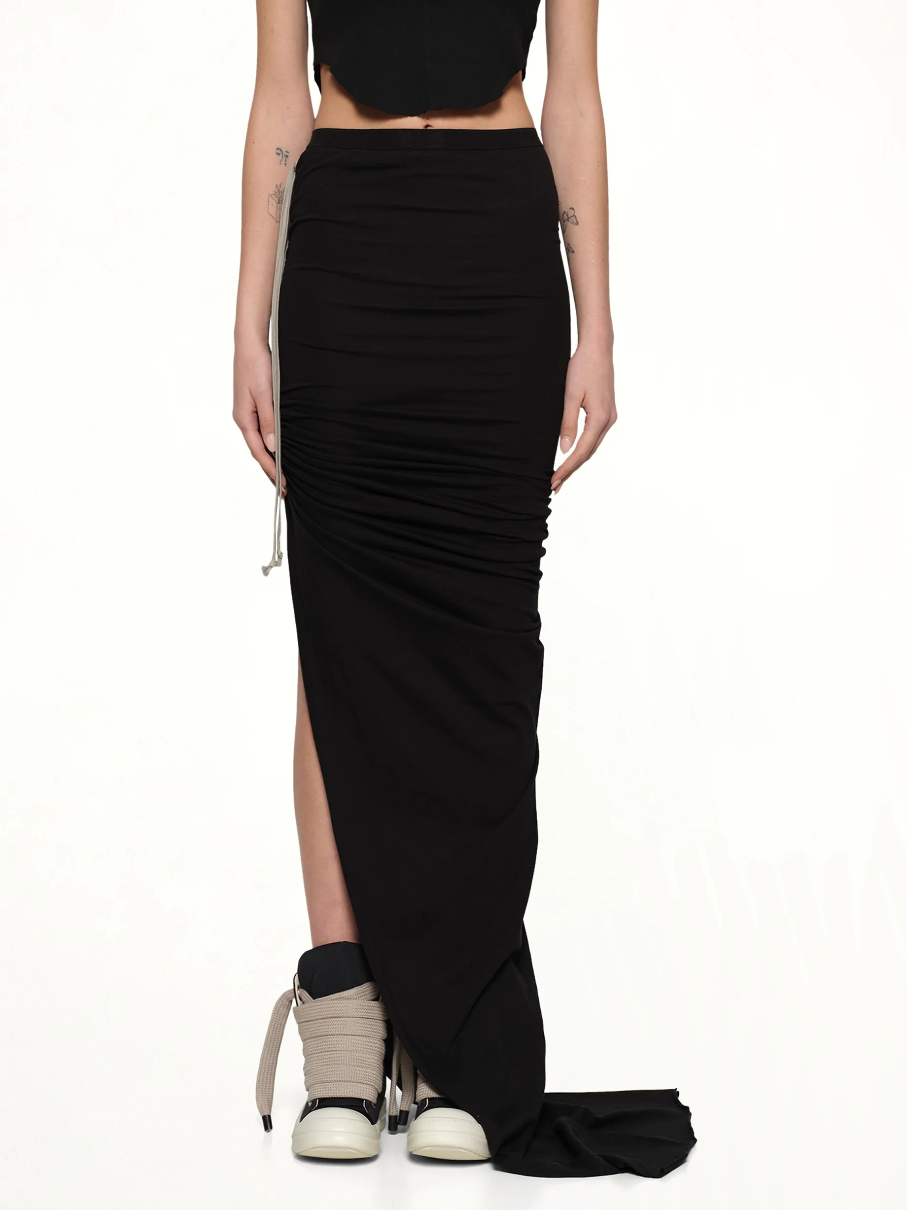 Soft Edfu Long Skirt in Black