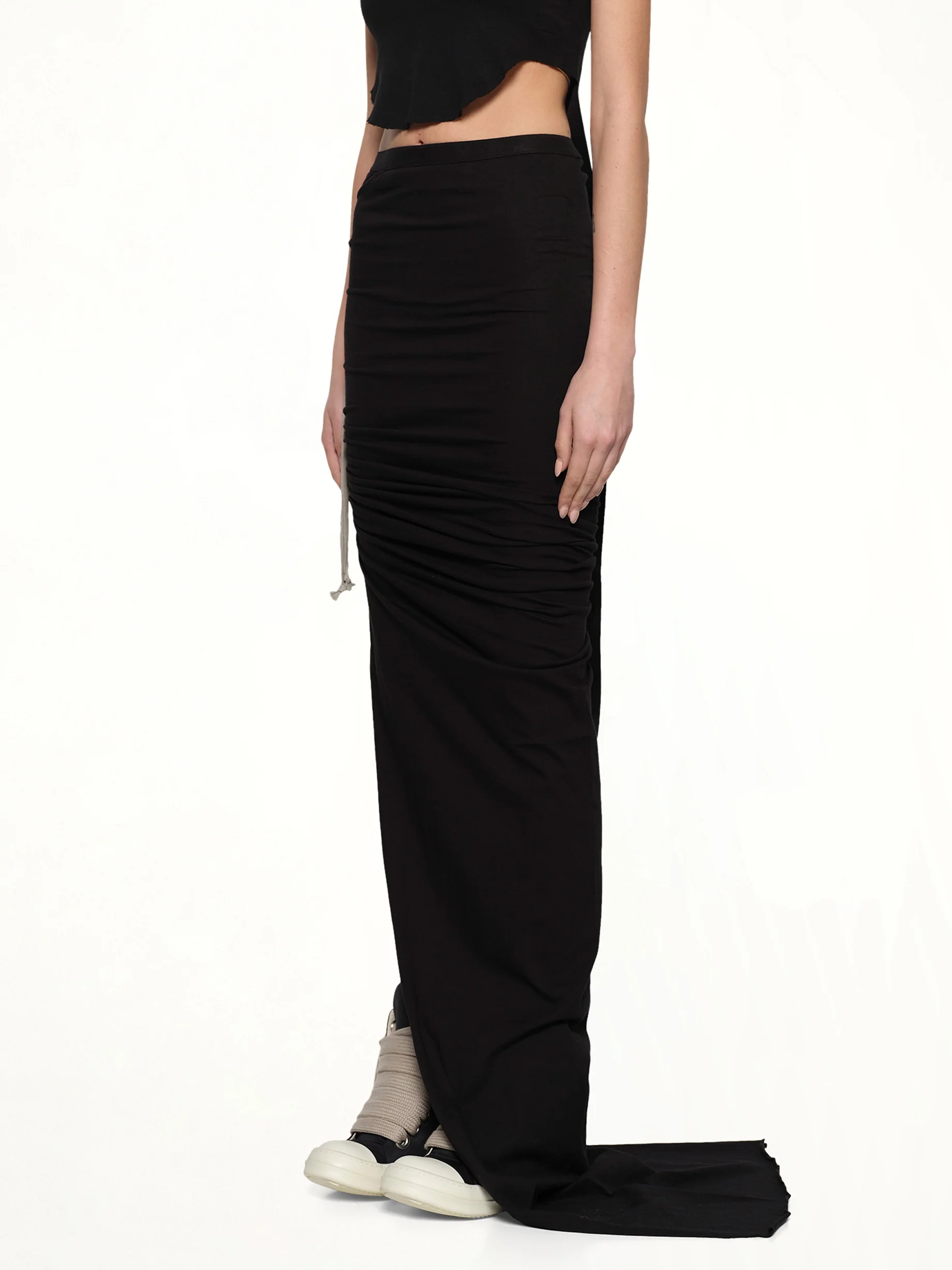 Soft Edfu Long Skirt in Black - Image 3