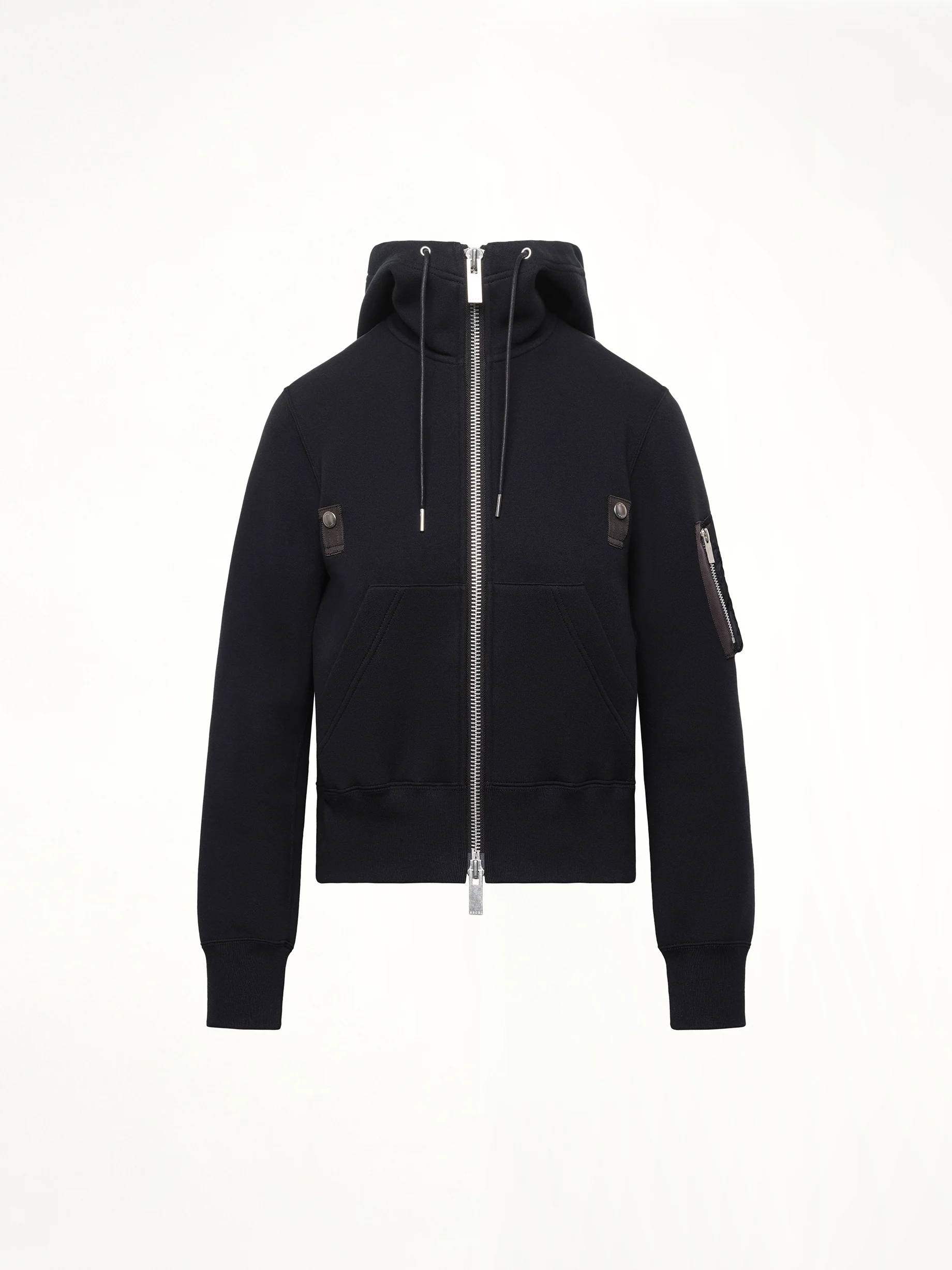 Sponge Sweat Nylon Twill Hoodie in Black - Image 2