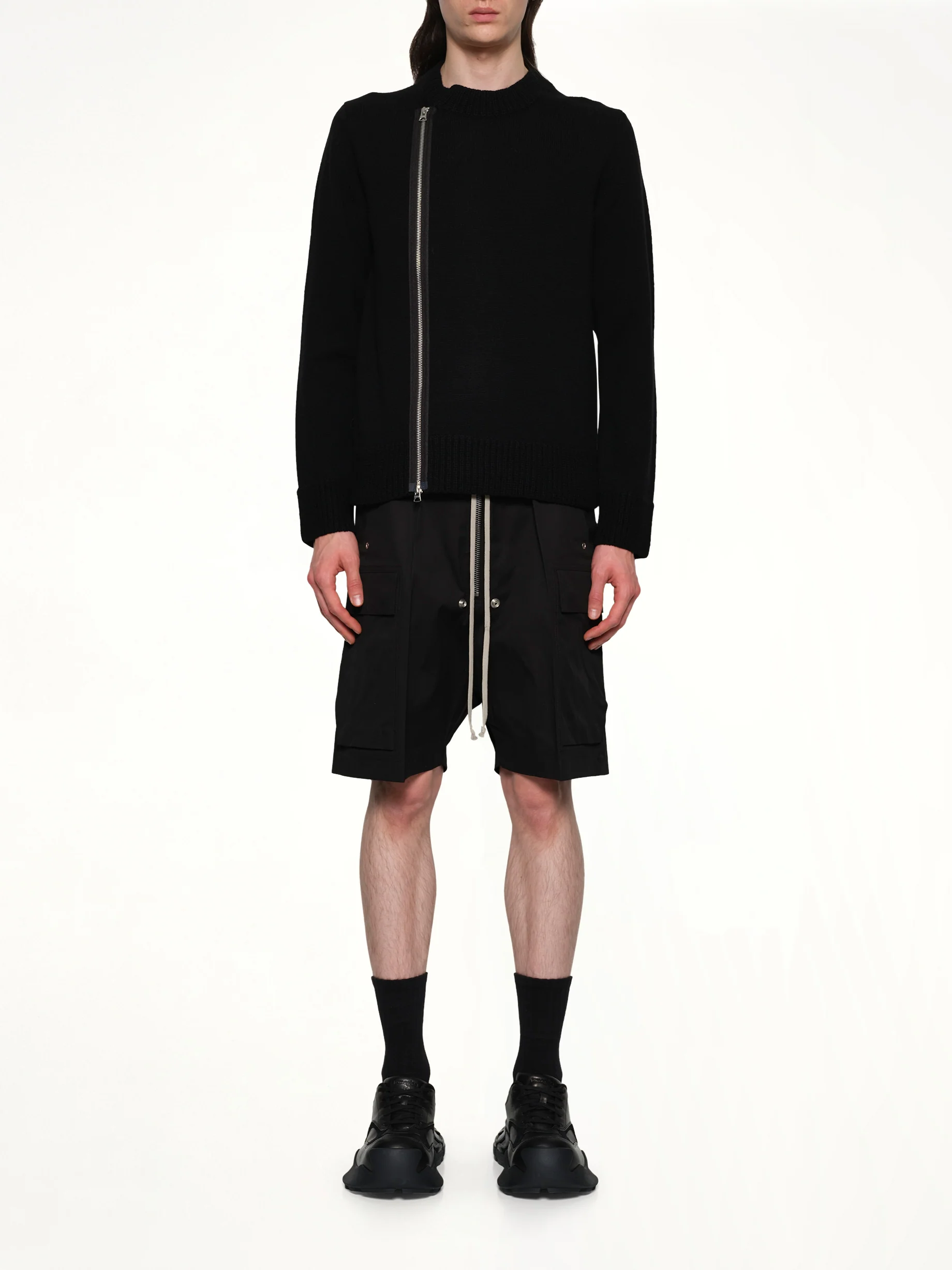 Wool Knit Blouson in Black - Image 7