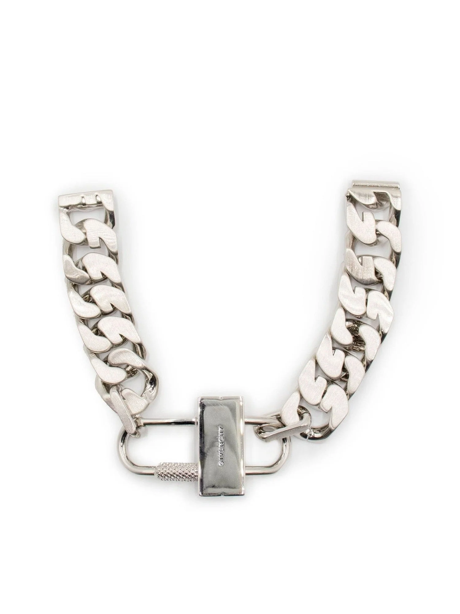 G Chain Lock Small Silver Bracelet in Silver