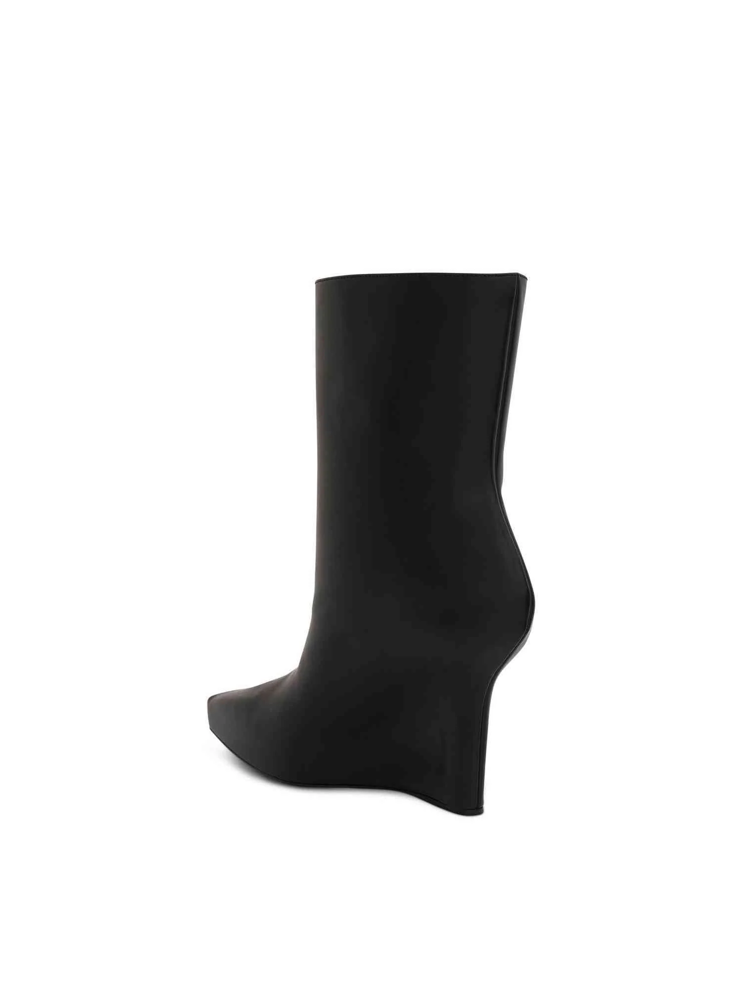 G Lock Wedge Low Box Leather Boots in Black - Image 3