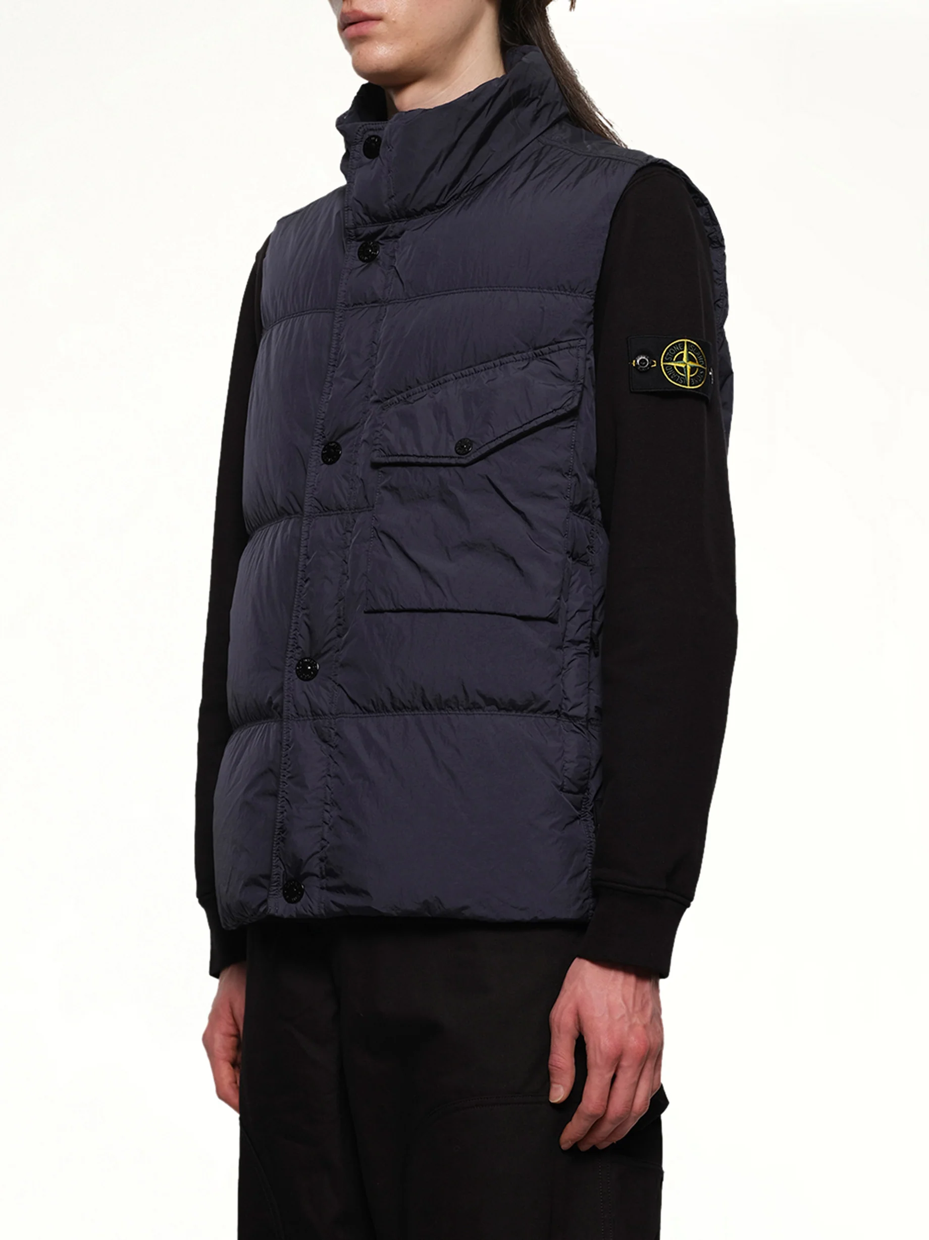 G10000 Puffer Gilet in Navy Blue - Image 3