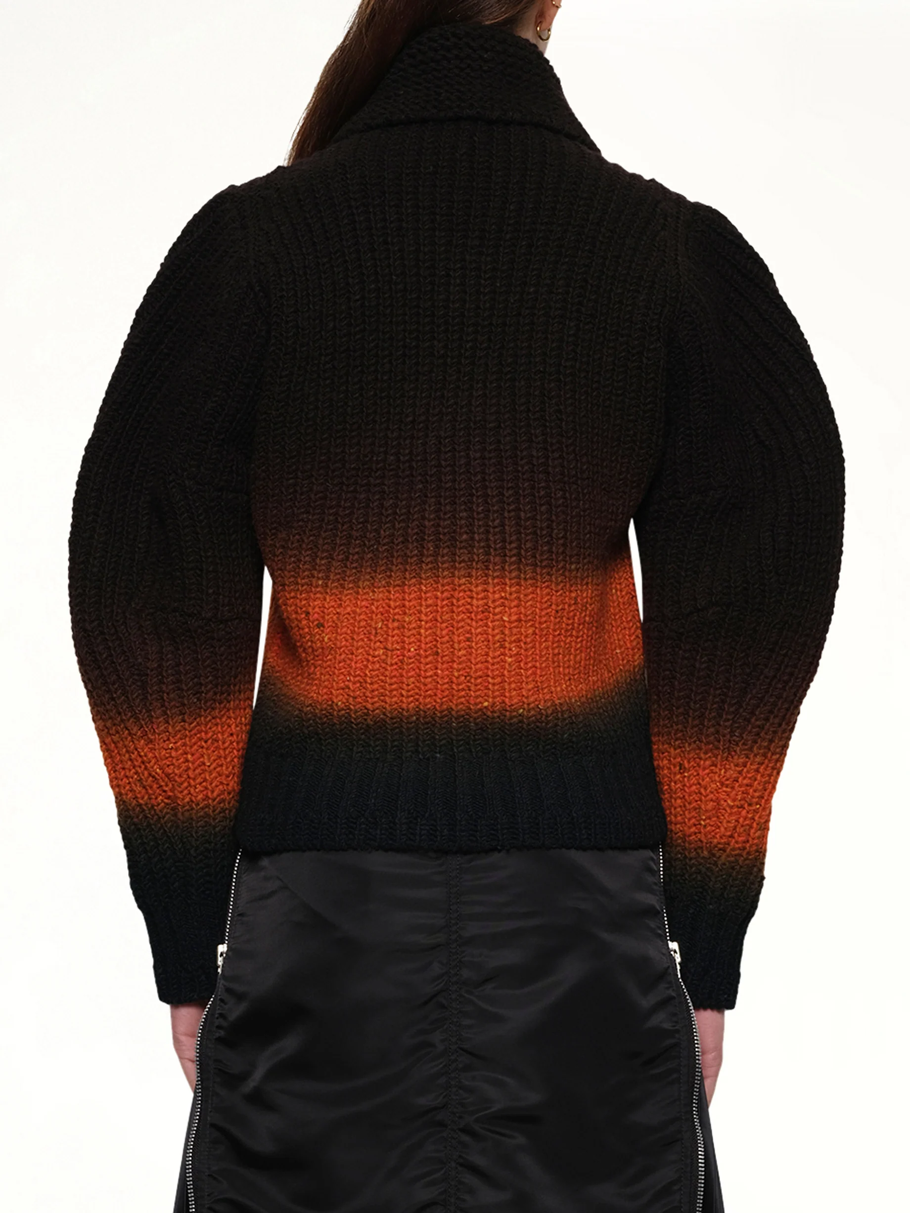 Garment Dye Wool Knit Blouson in Brown - Image 5