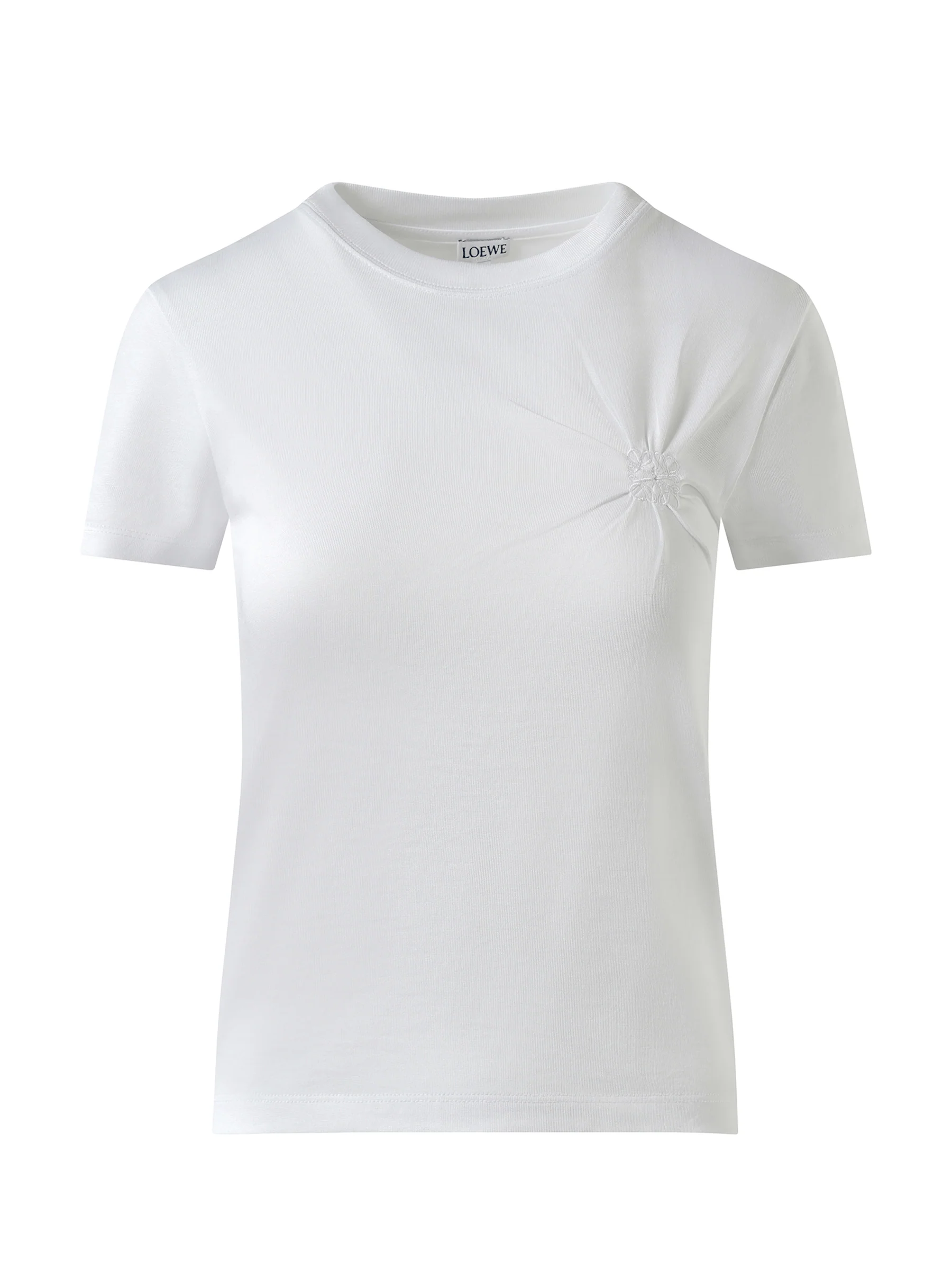 Gathered Effect T-Shirt in White - Image 2