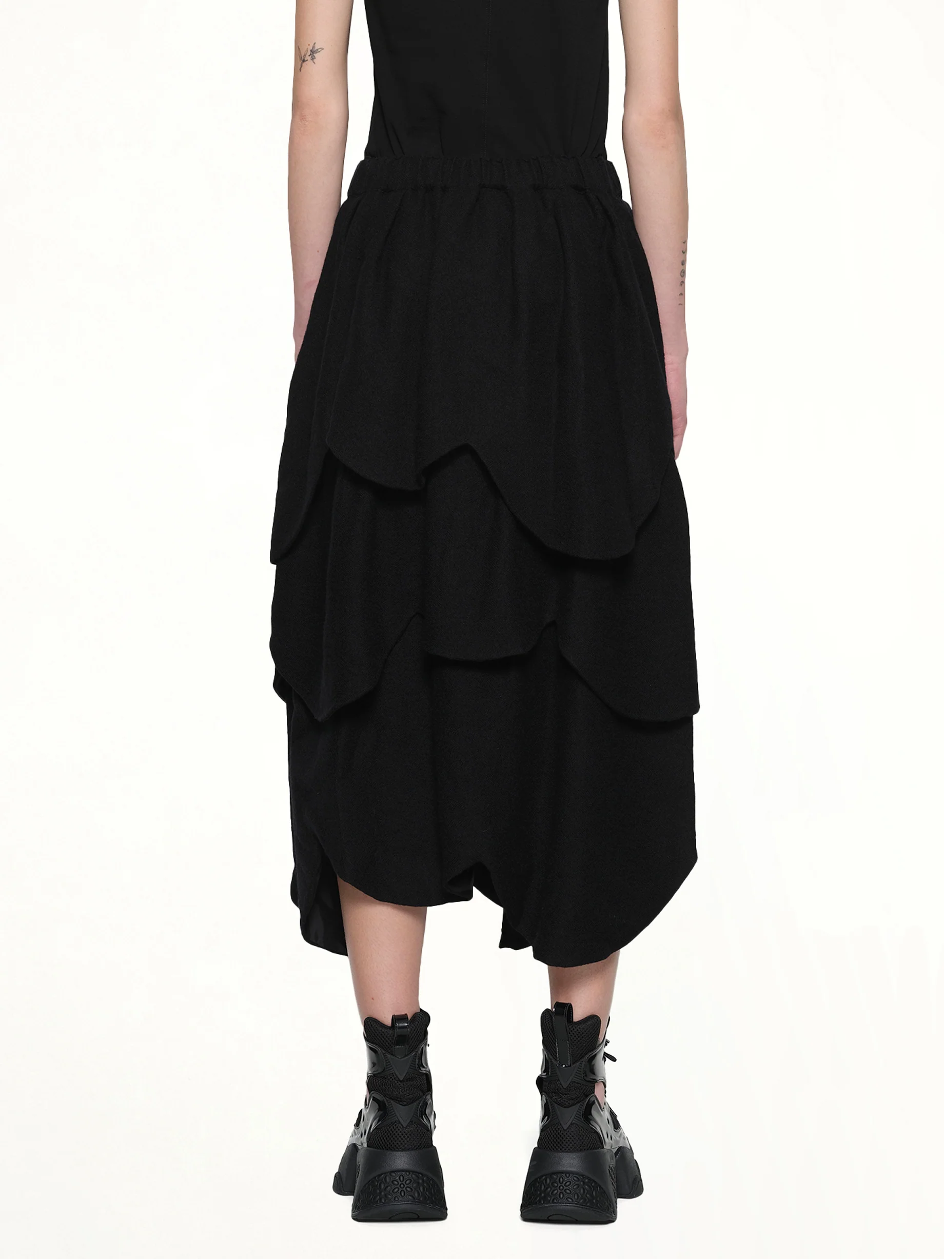 Gathered Skirt in Black - Image 5
