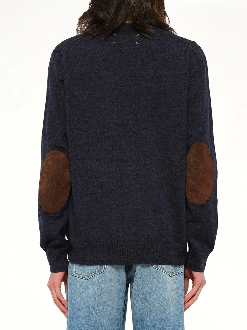 Gauge 12 Elbow Patch Cardigan in Navy - Image 5