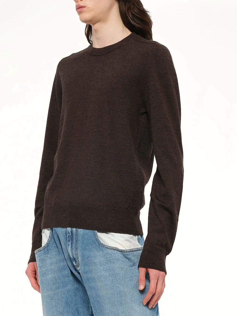 Gauge 12 Knit Sweater in Dark Brown - Image 6