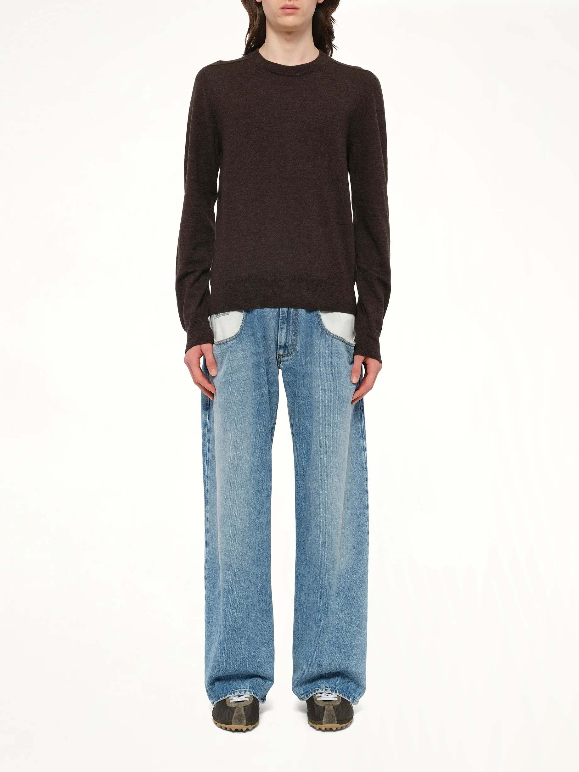 Gauge 12 Knit Sweater in Dark Brown - Image 7