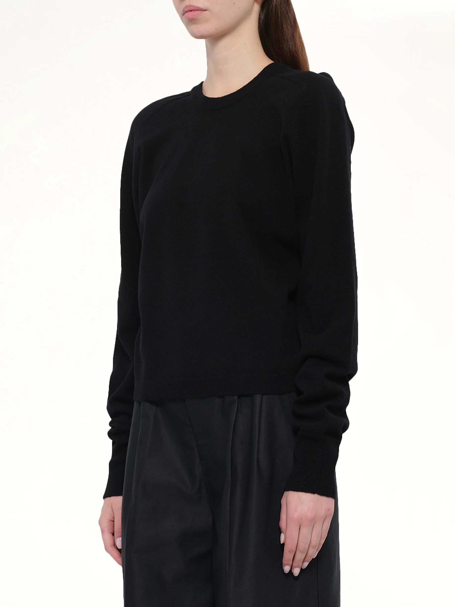 Gauge 14 Gathered Sweater in Black - Image 3