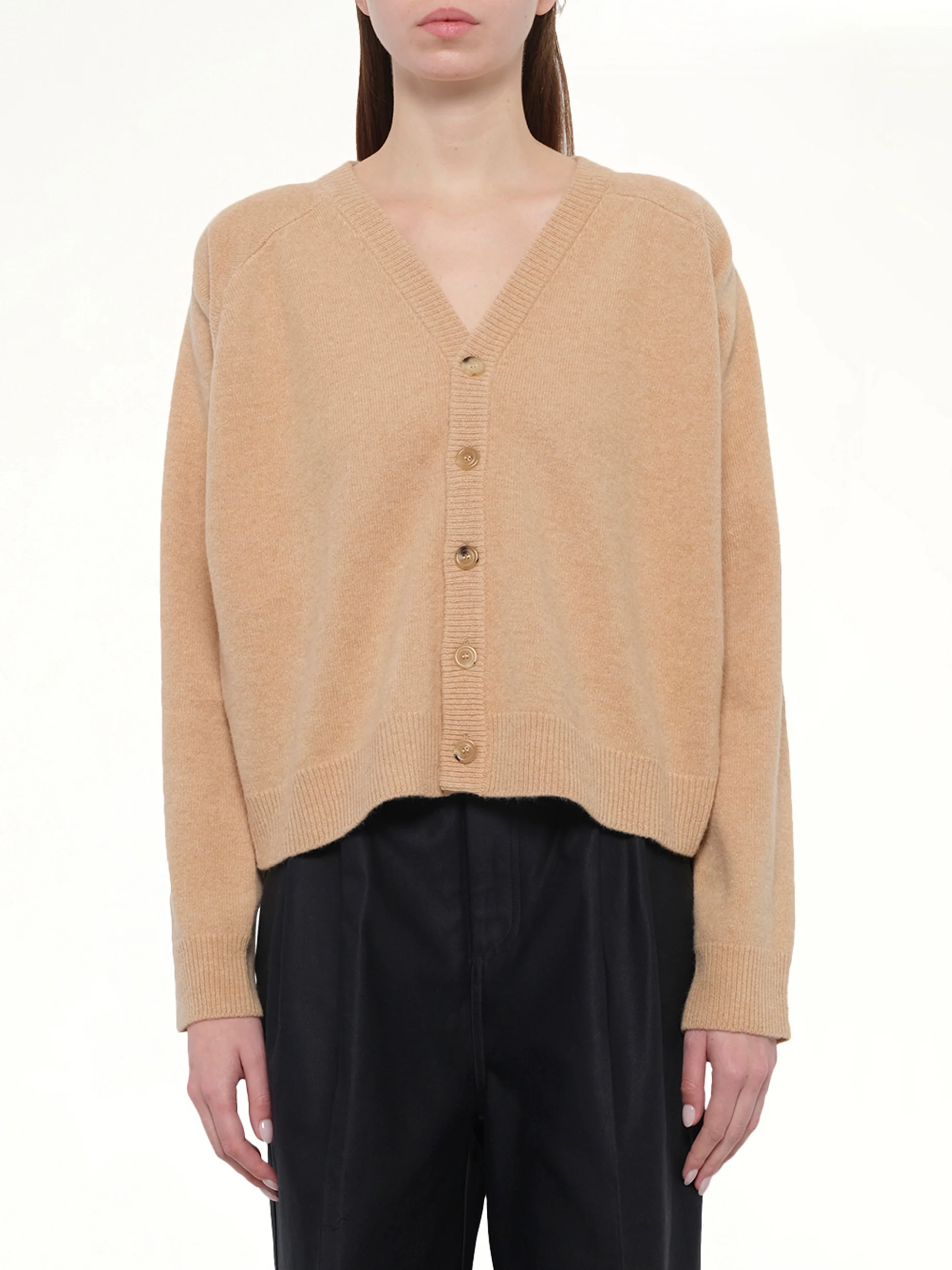 Gauge 7 Wool Cardigan in Camel