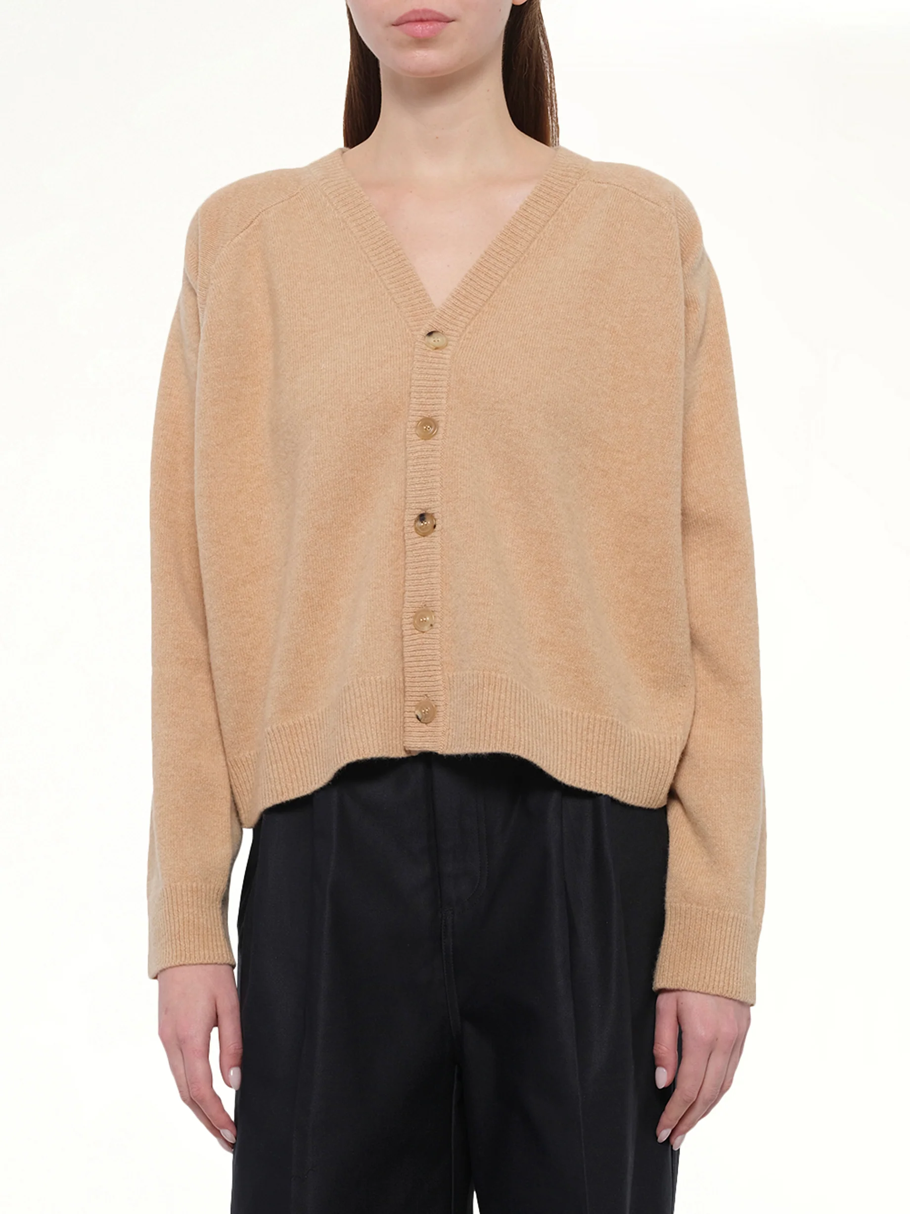 Gauge 7 Wool Cardigan in Camel - Image 6