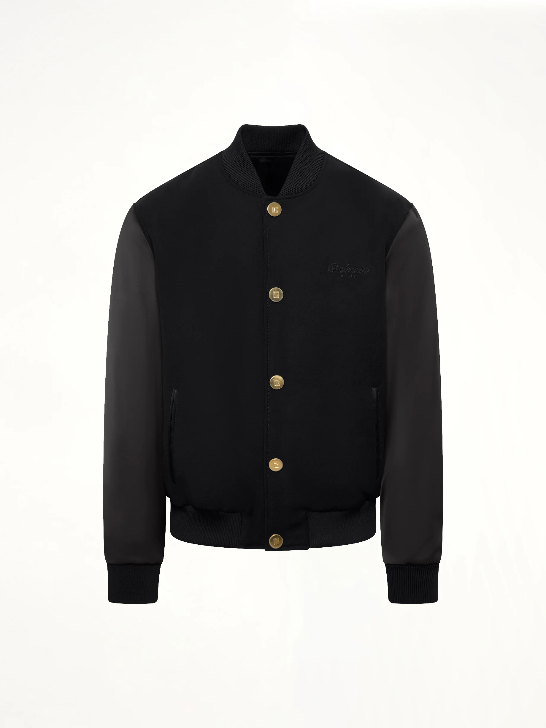 GDP Satin Varsity Jacket in Black - Image 2