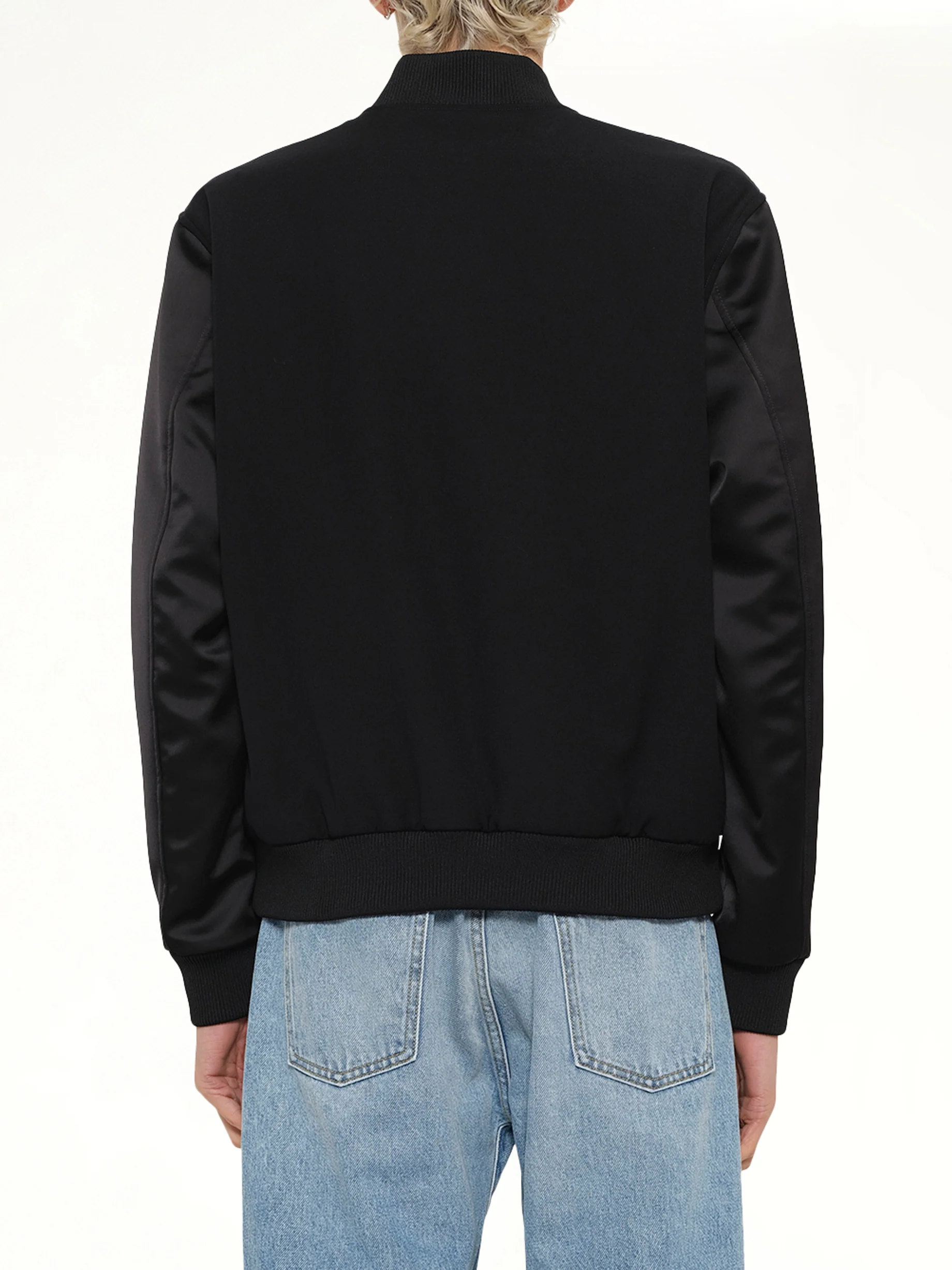 GDP Satin Varsity Jacket in Black - Image 5
