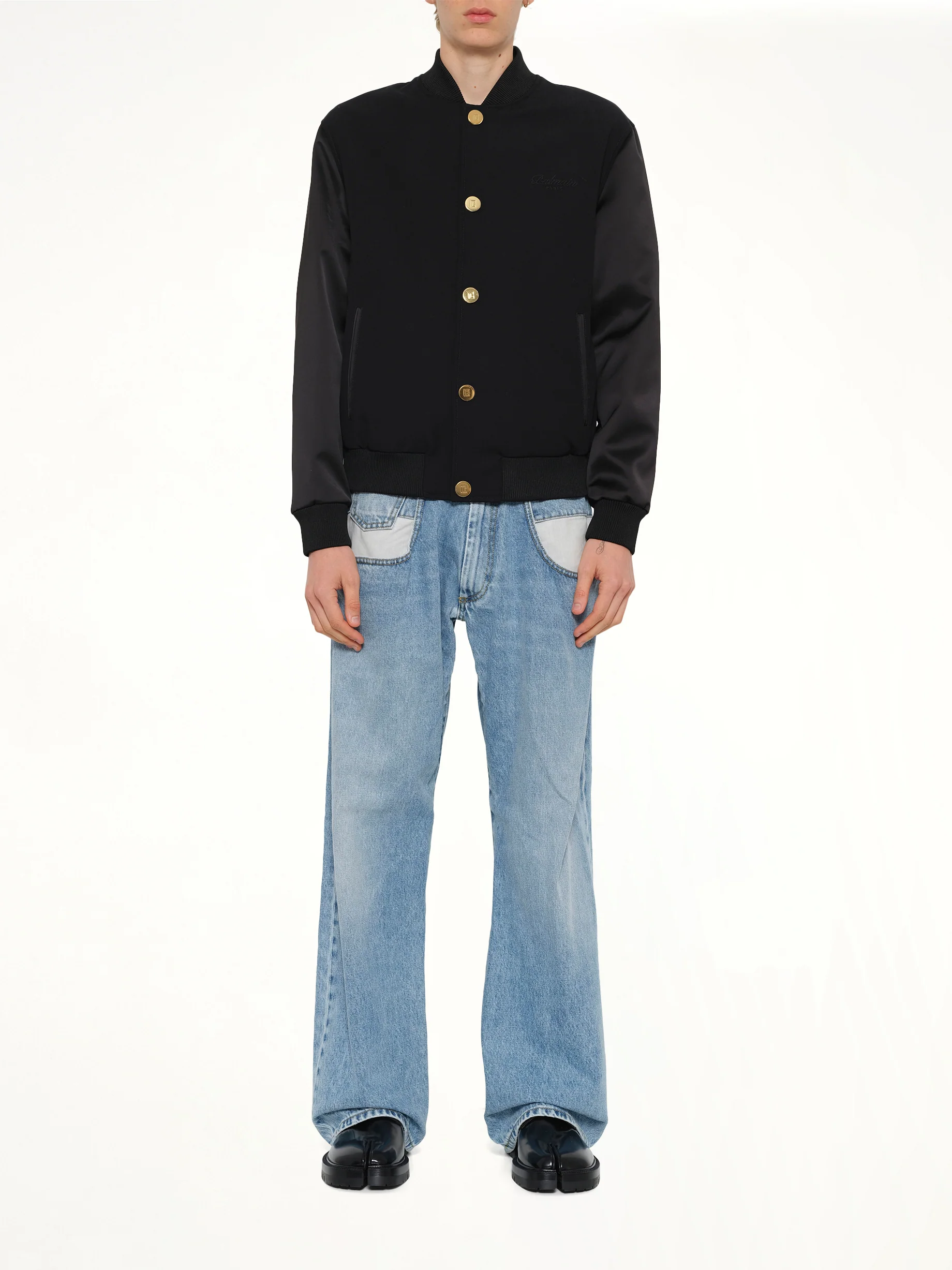 GDP Satin Varsity Jacket in Black - Image 7