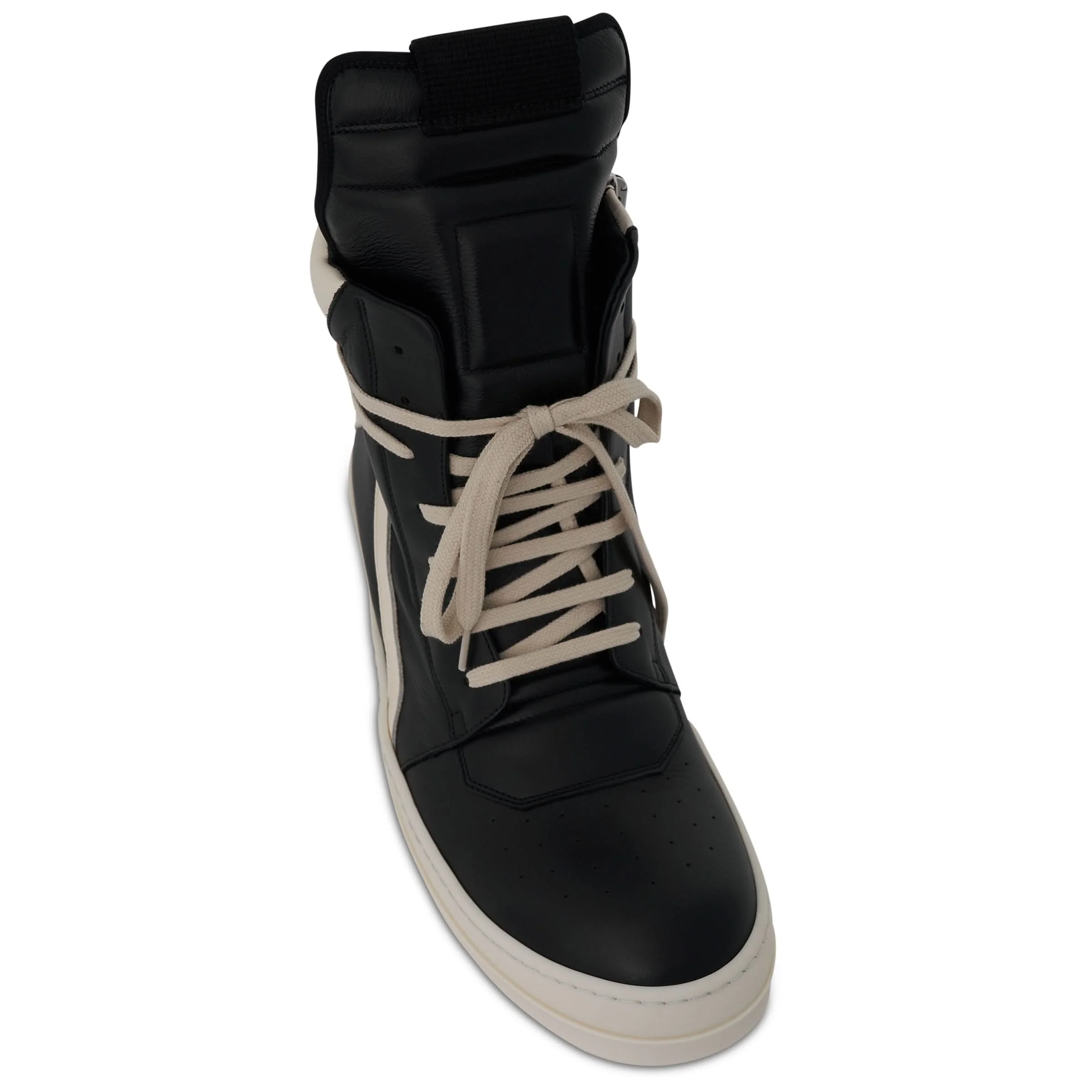 Geobasket Full Grain Leather Sneaker in Black/Milk - Image 4