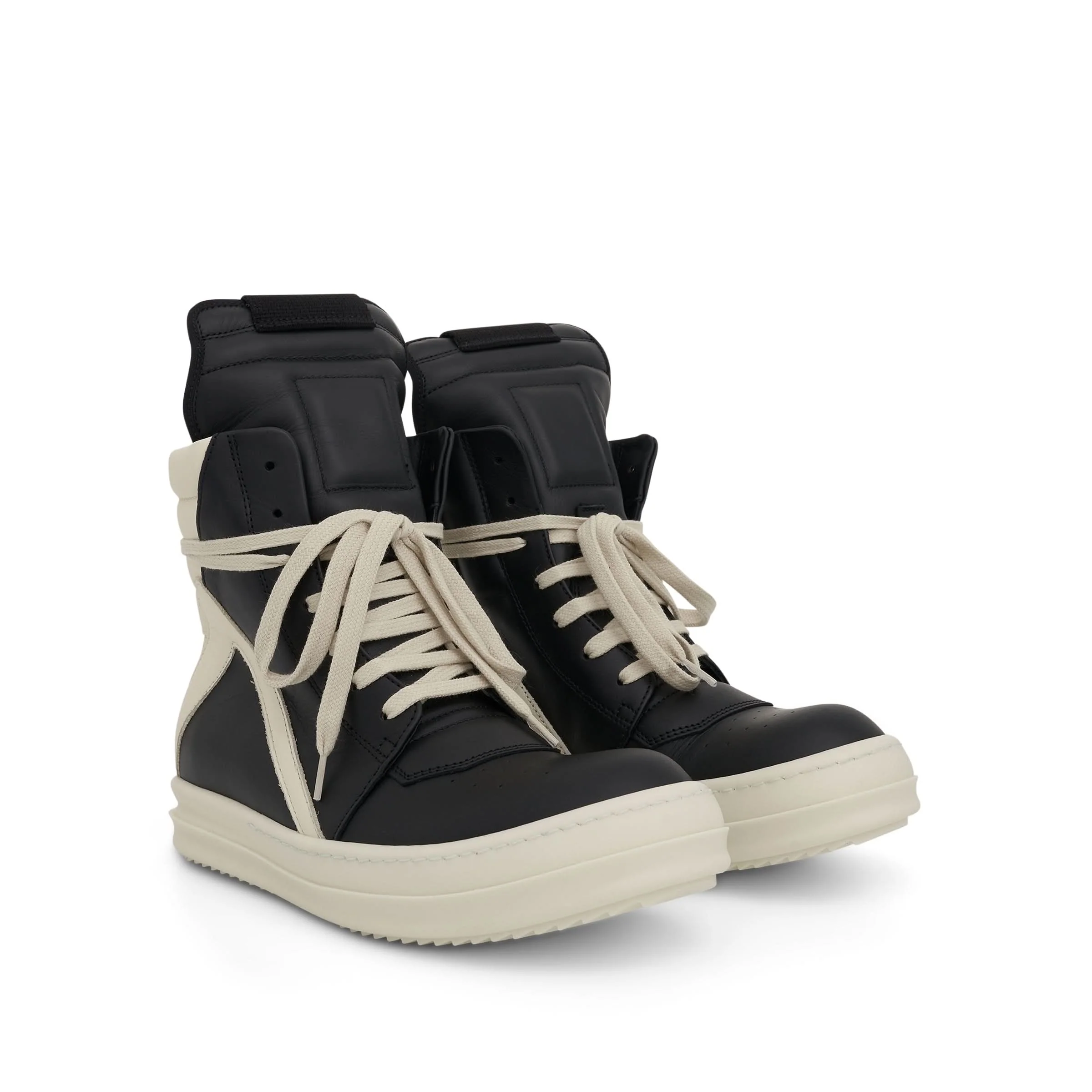 Geobasket Leather Sneaker in Black/Milk - Image 2