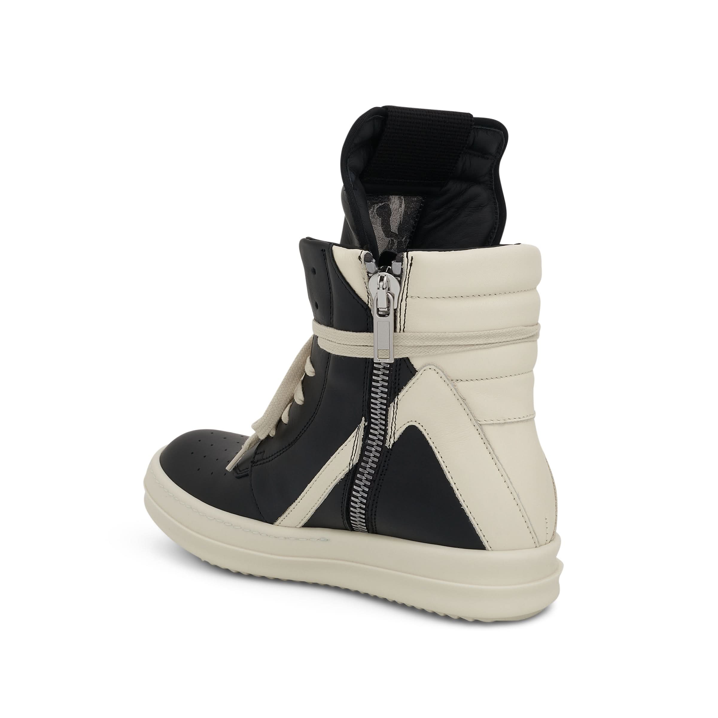 Geobasket Leather Sneaker in Black/Milk - Image 4
