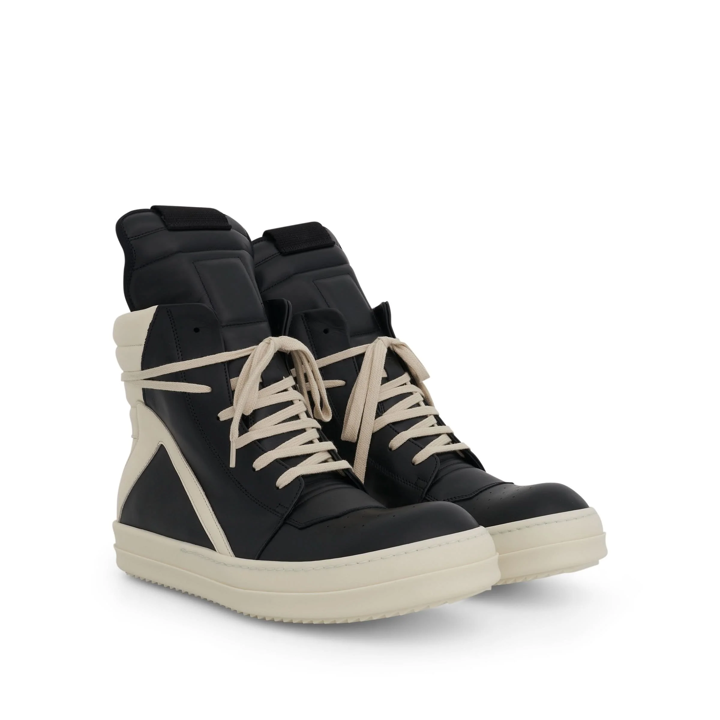 Geobasket Leather Sneakers in Black/Milk - Image 2