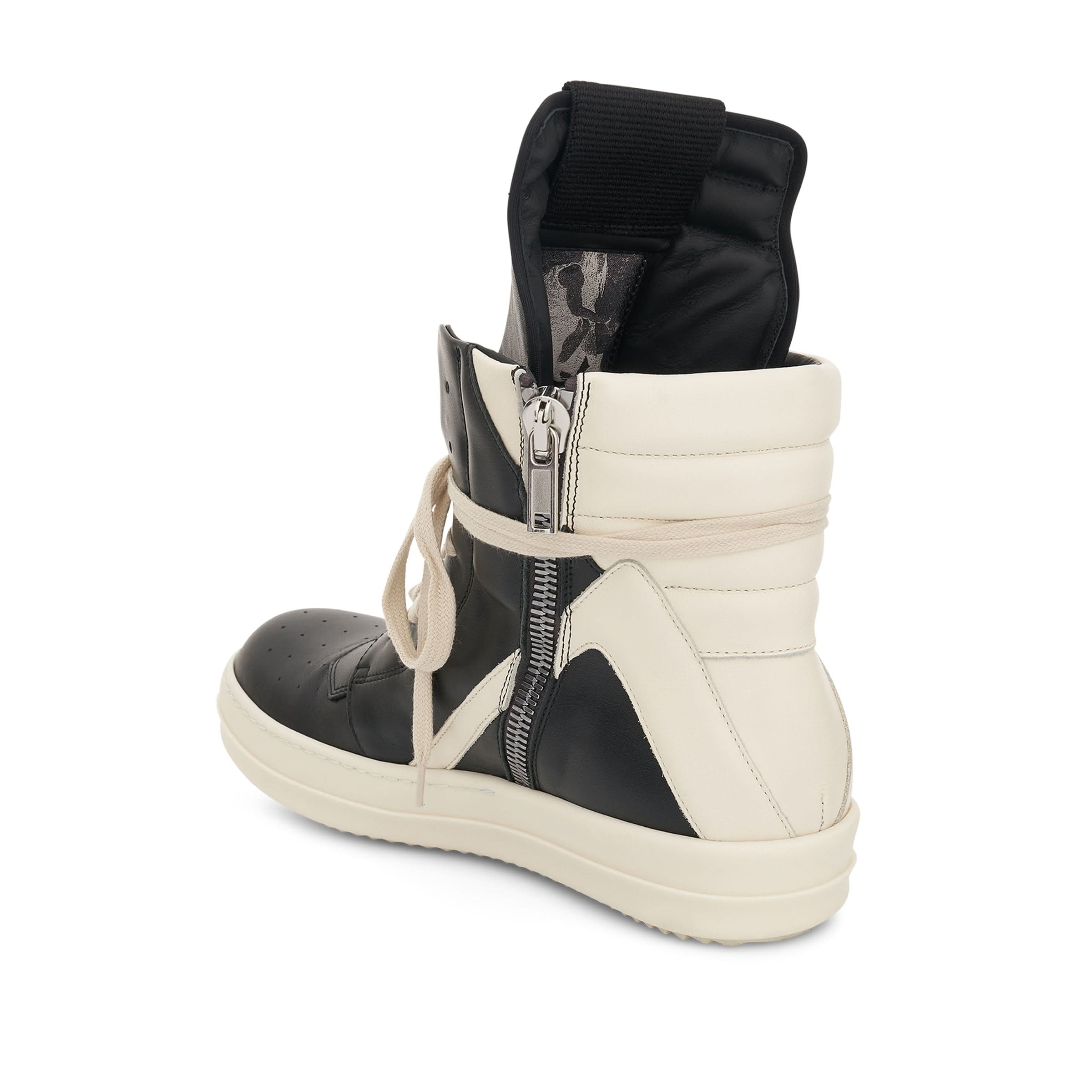 Geobasket Leather Sneakers in Black/Milk - Image 3