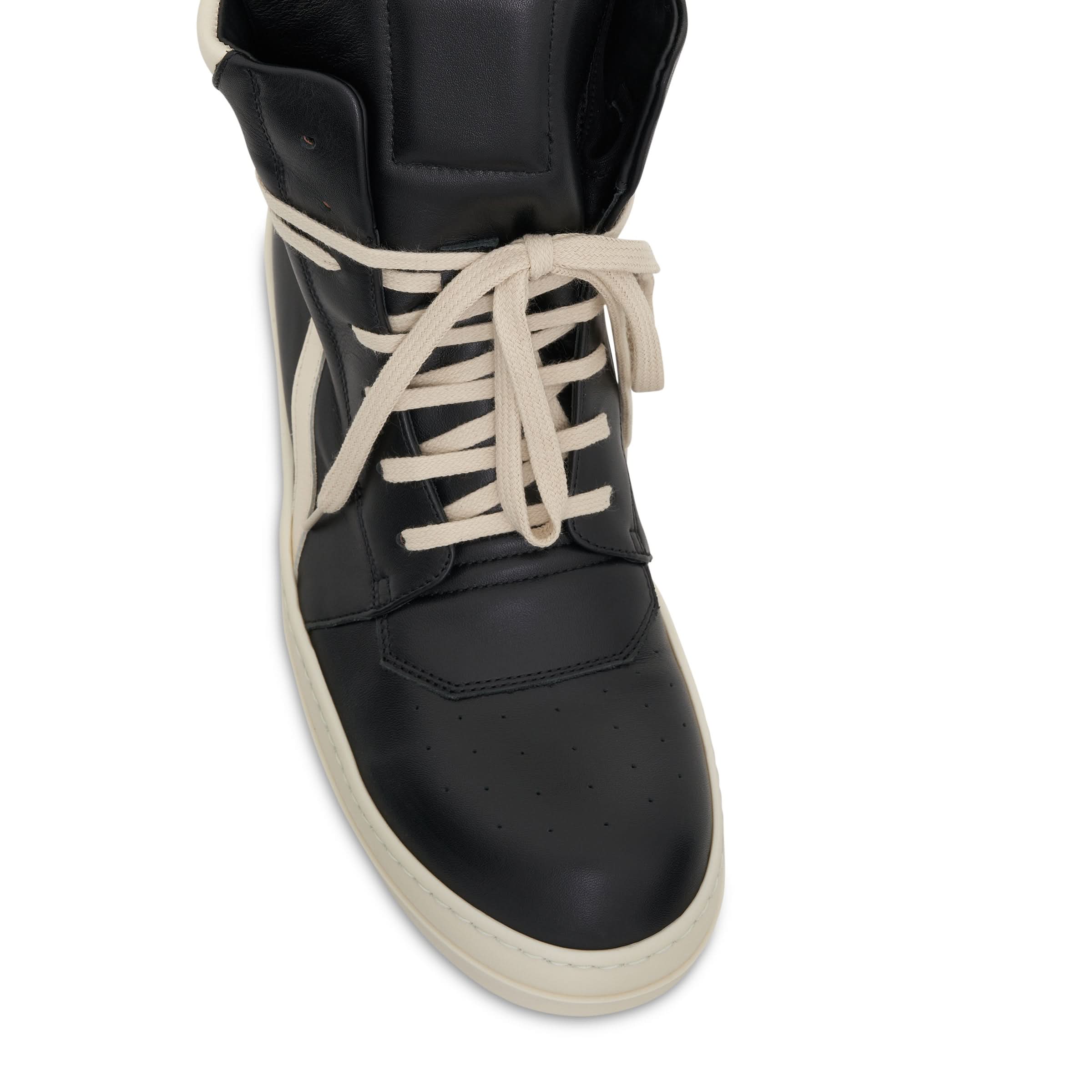 Geobasket Leather Sneakers in Black/Milk - Image 4
