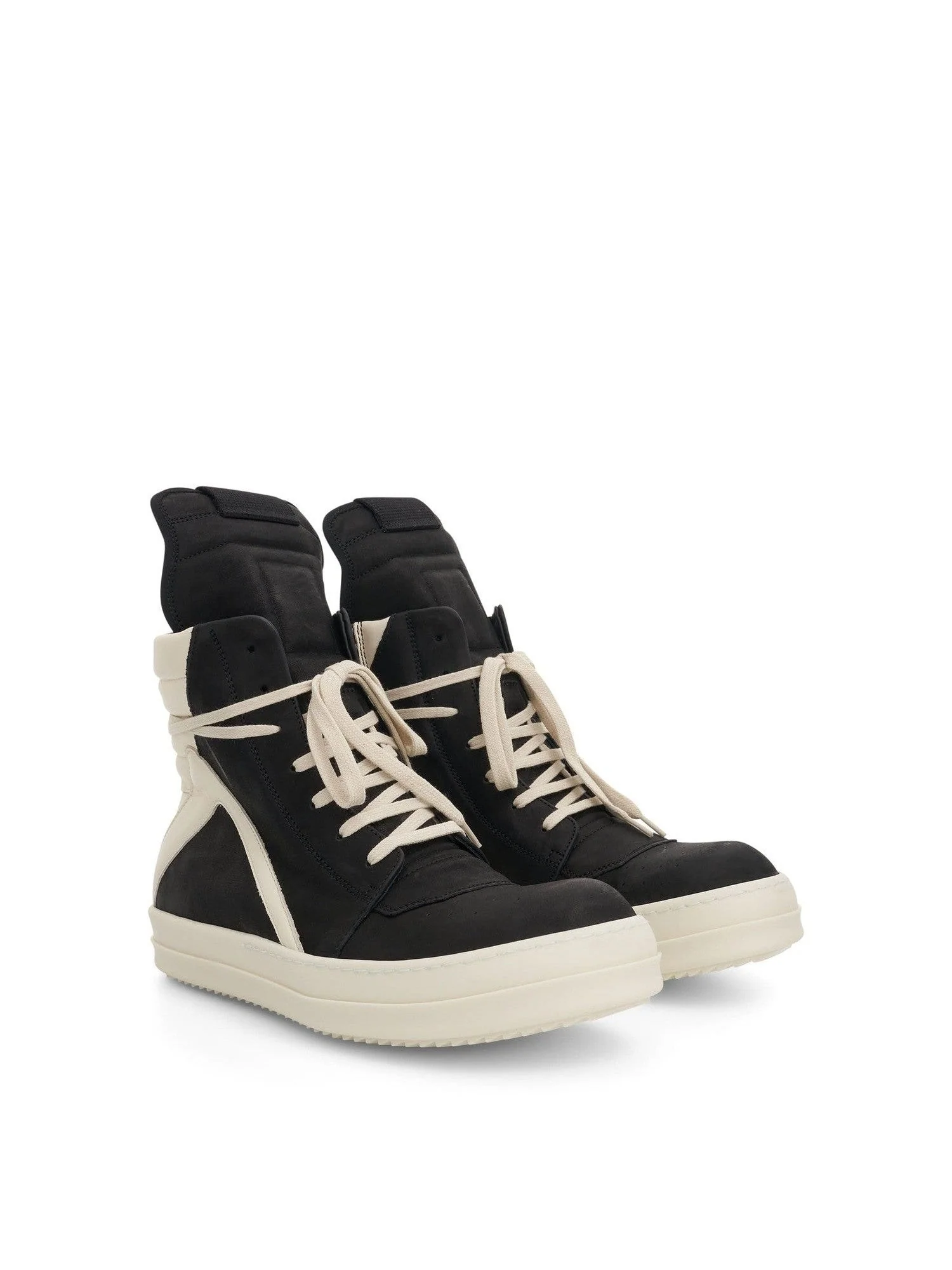 Geobasket Nubuck Leather Sneakers in Black/Milk - Image 2