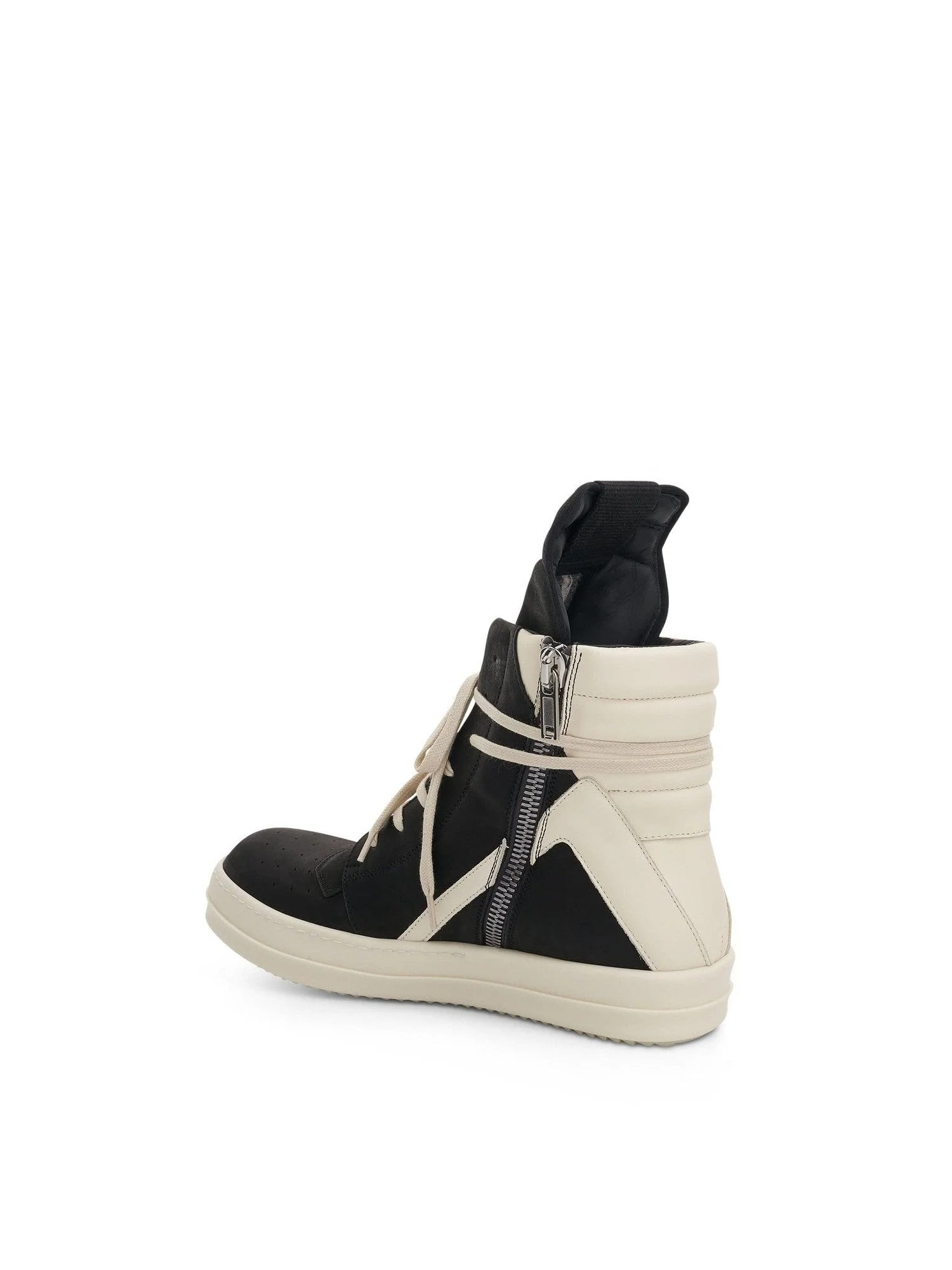 Geobasket Nubuck Leather Sneakers in Black/Milk - Image 3