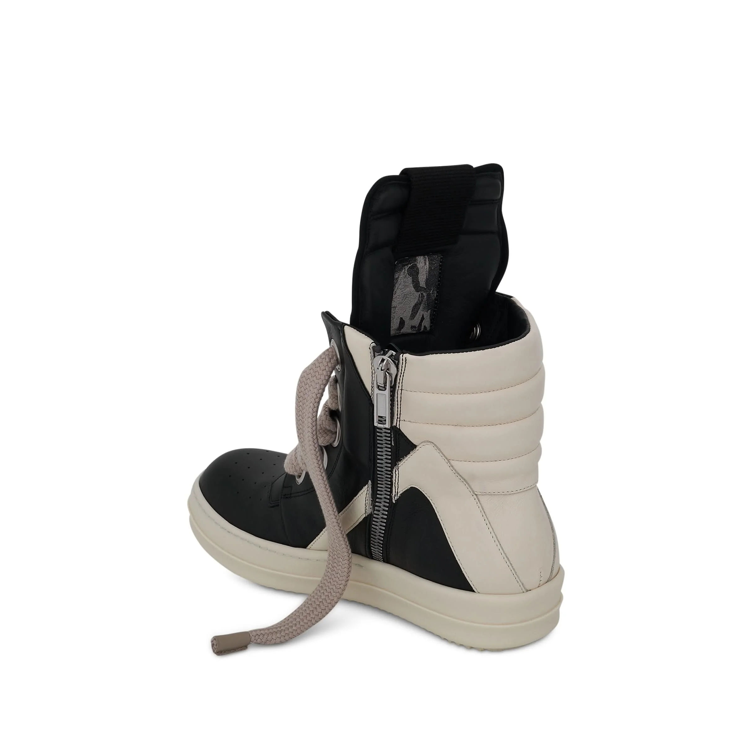Geobasket Sneaker with Jumbo Laces in Black/Milk - Image 3