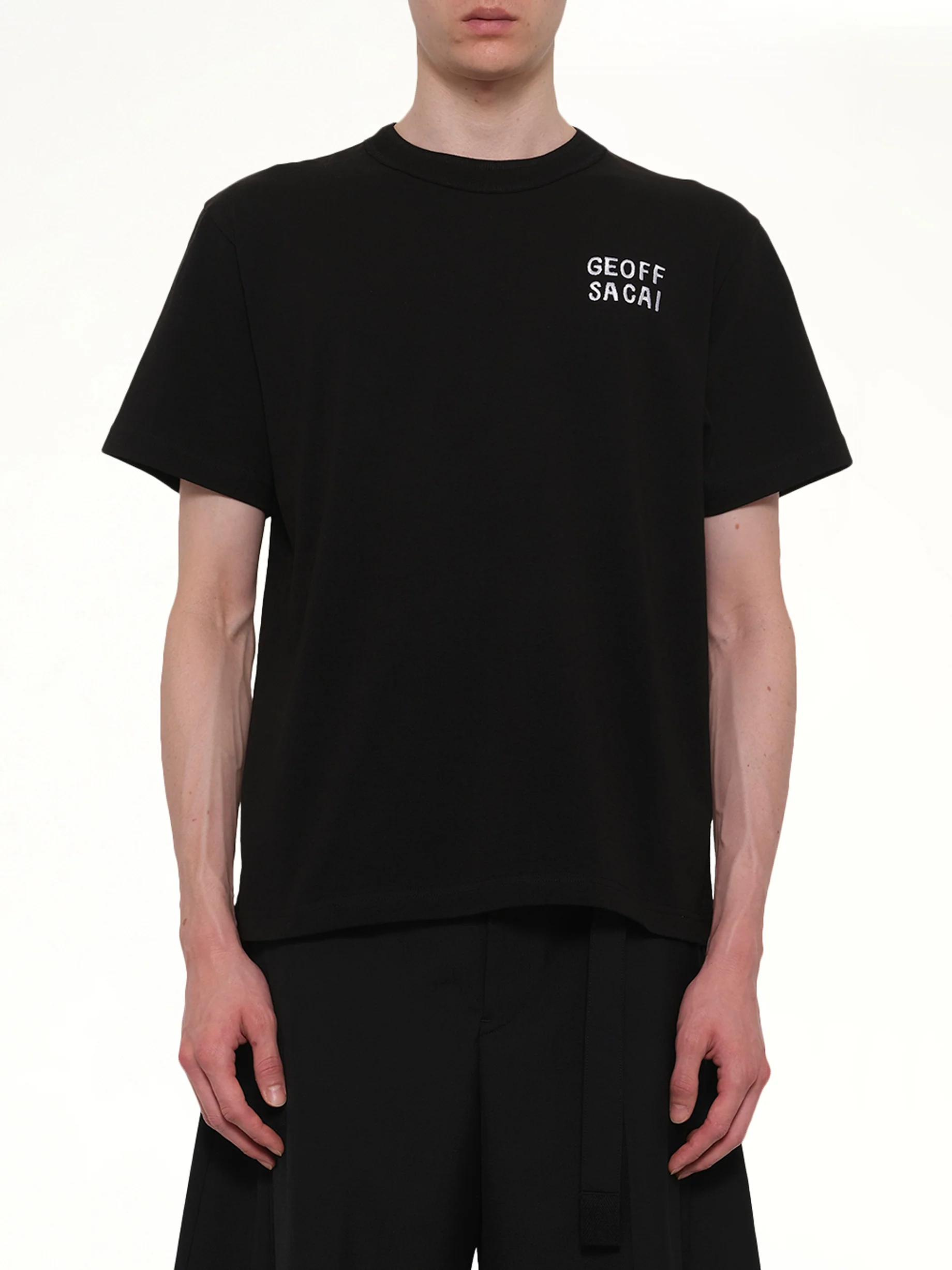 Geoff Sacai Embroidery T-Shirt in Black