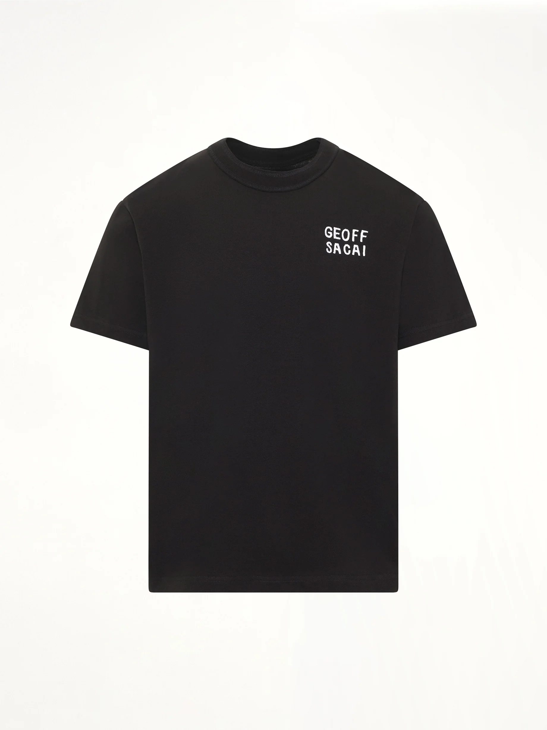 Geoff Sacai Embroidery T-Shirt in Black - Image 2