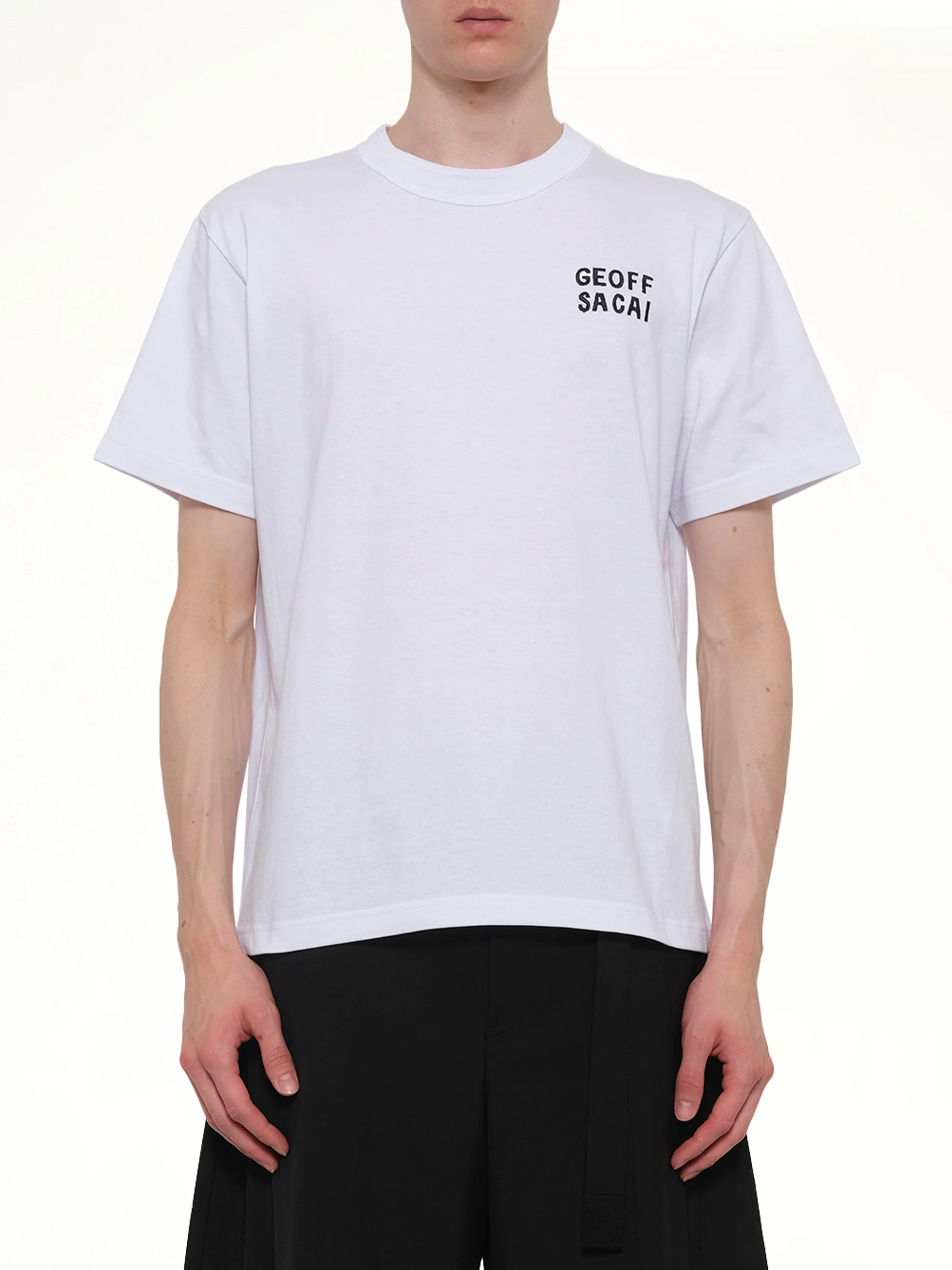 Geoff Sacai Embroidery T-Shirt in White