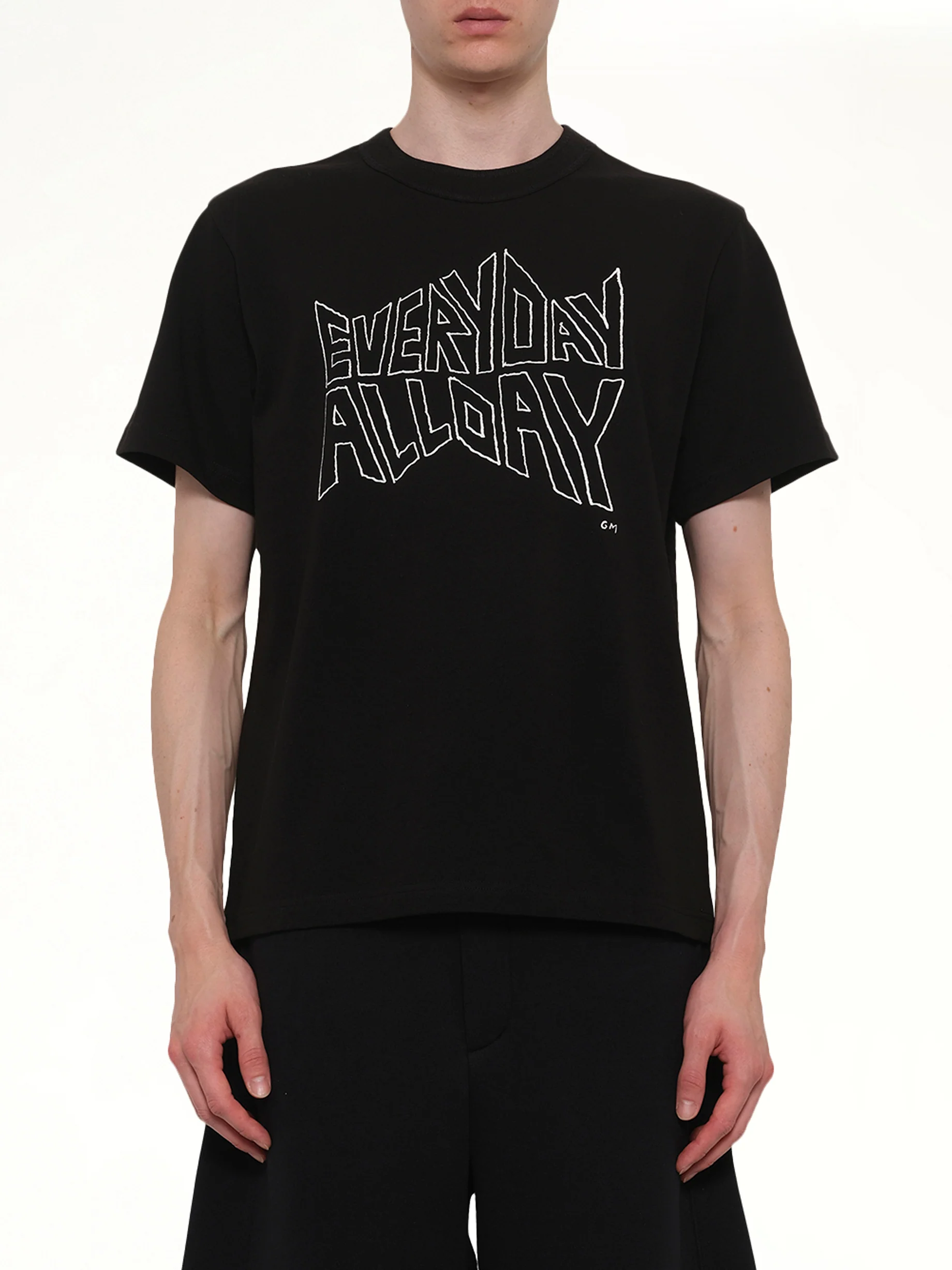 Geoff Sacai Print T-Shirt in Black