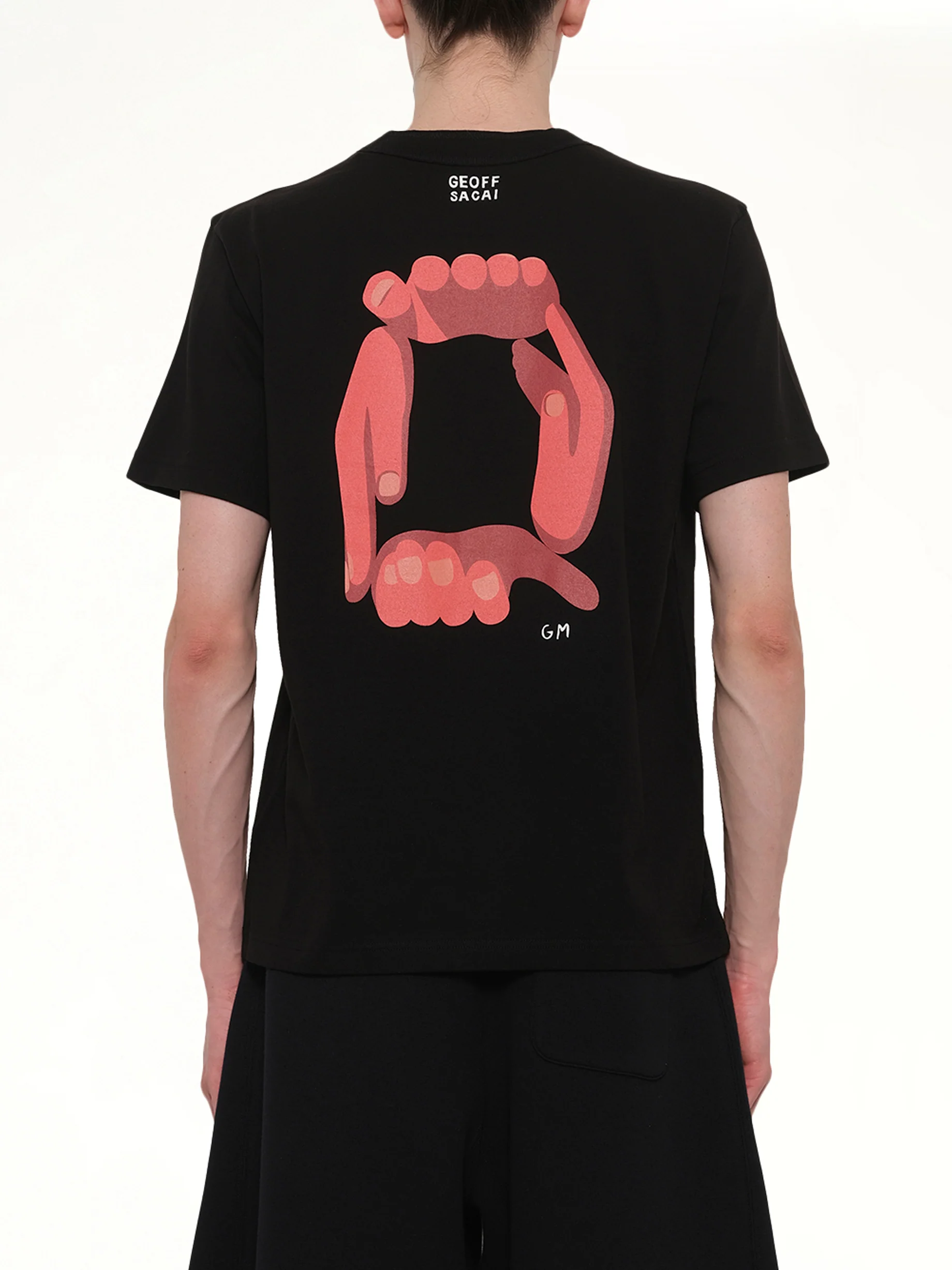 Geoff Sacai Print T-Shirt in Black - Image 5