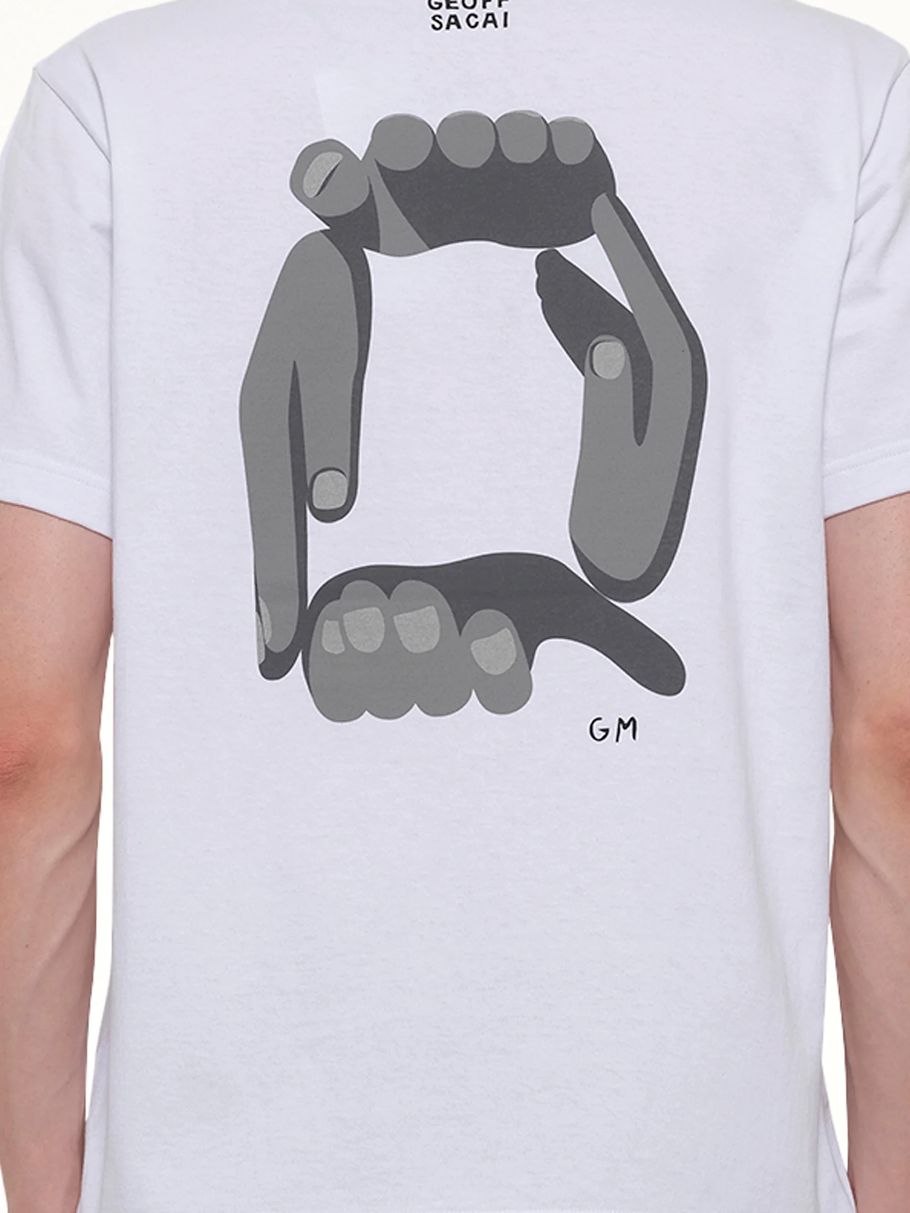 Geoff Sacai Print T-Shirt in White - Image 6