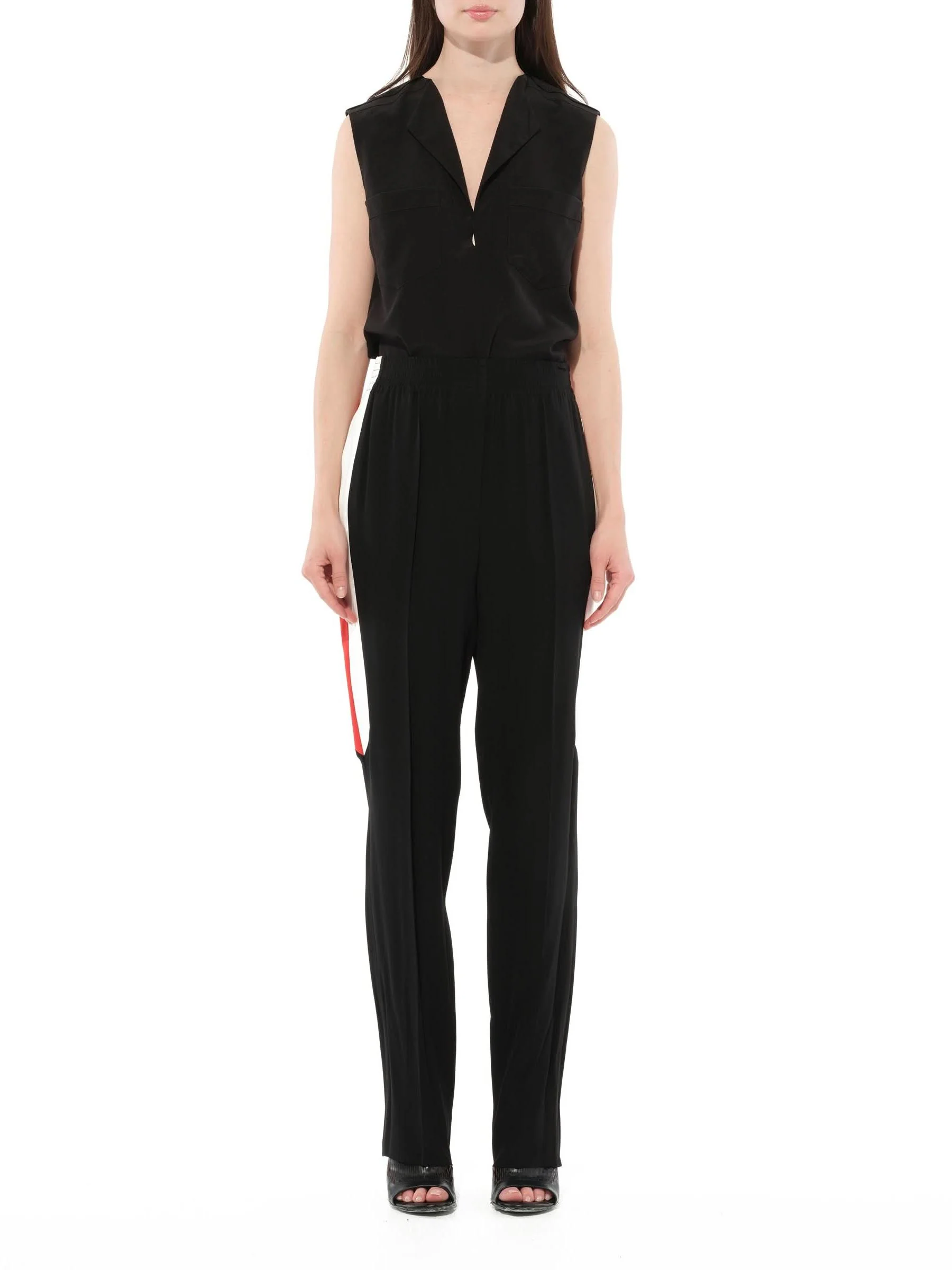 Crepe Satin Fit Pants in Black - Image 4