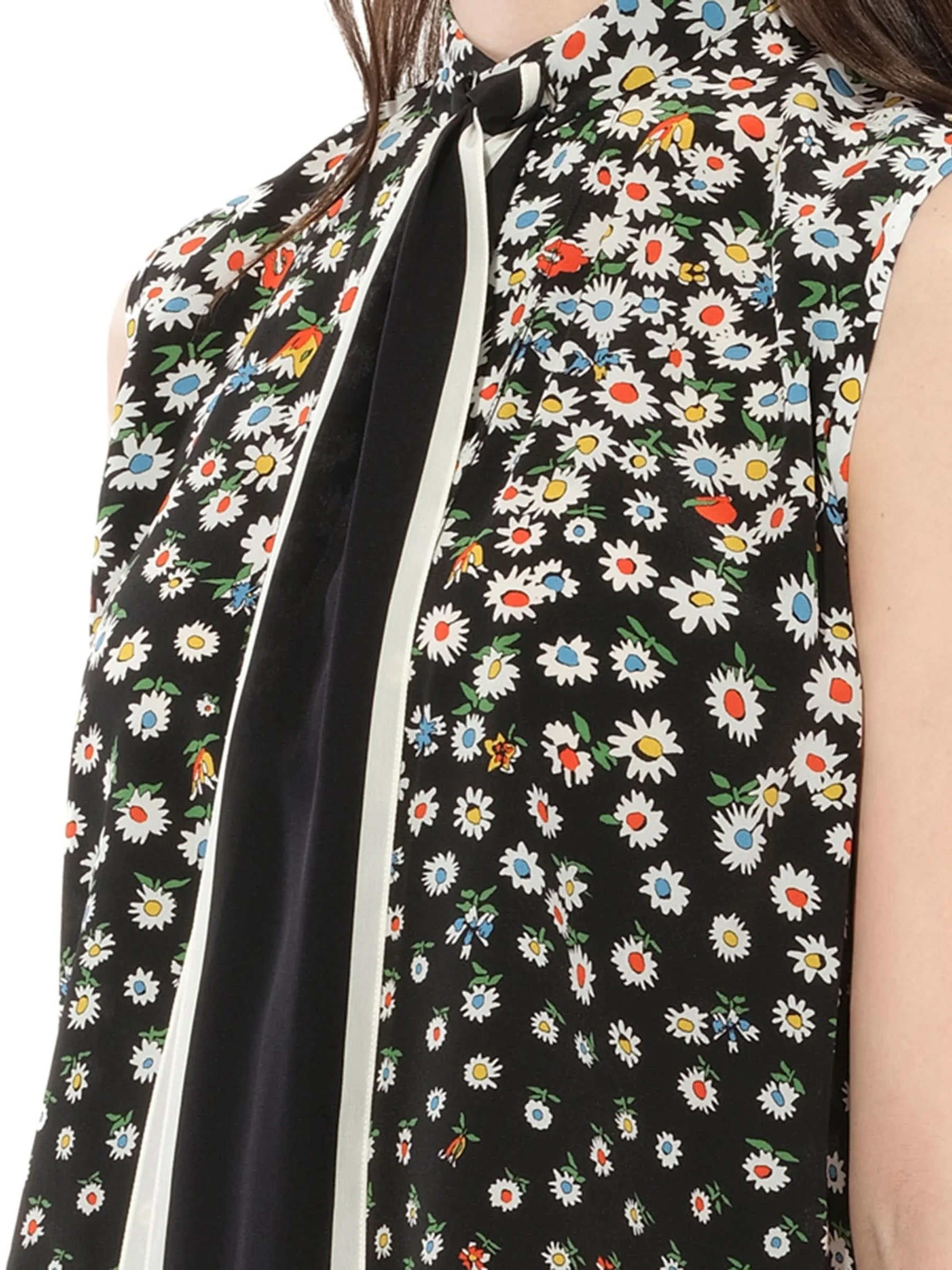Daisies Sleeveless Shirts in Black - Image 2