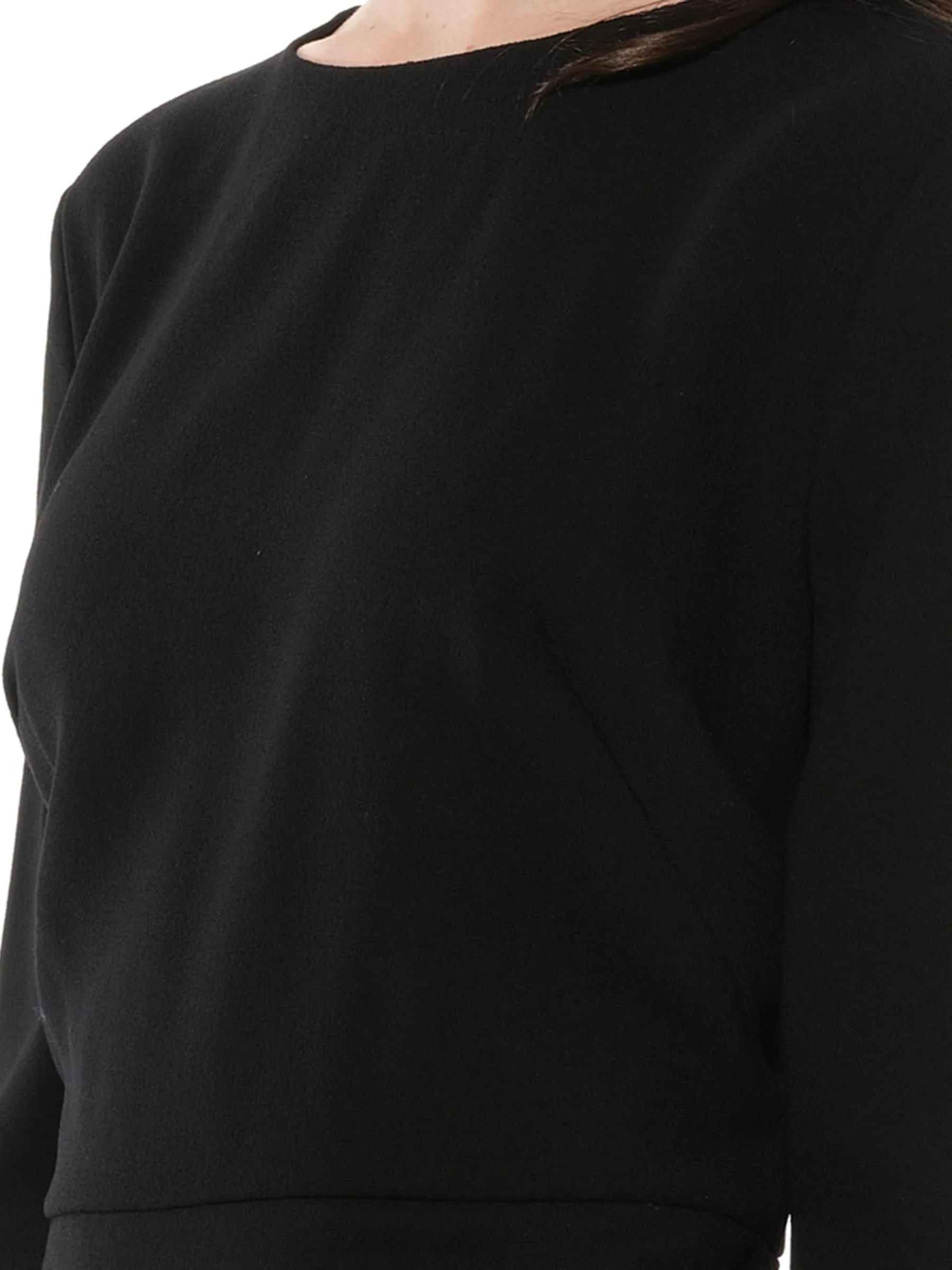 Long Sleeve Short Dress in Black - Image 2