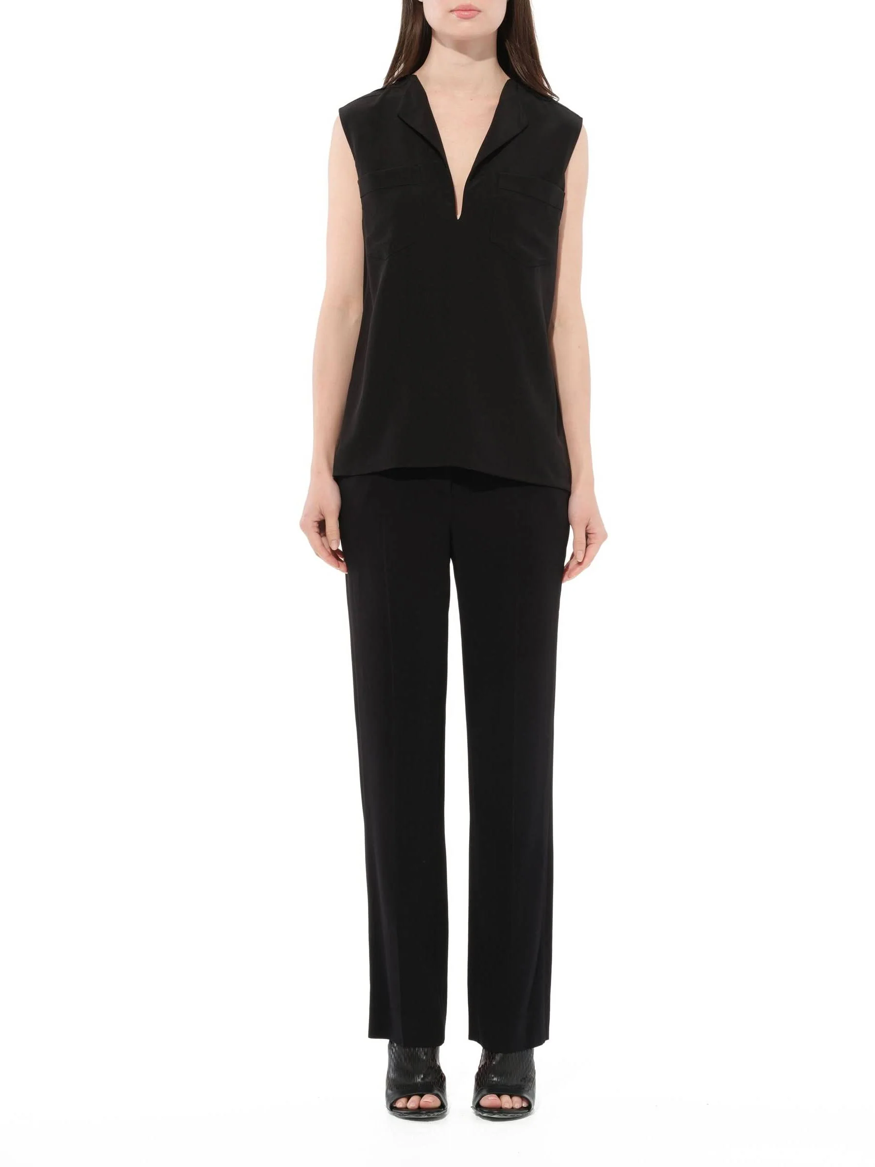 Sleeveless Shirt in Black - Image 4