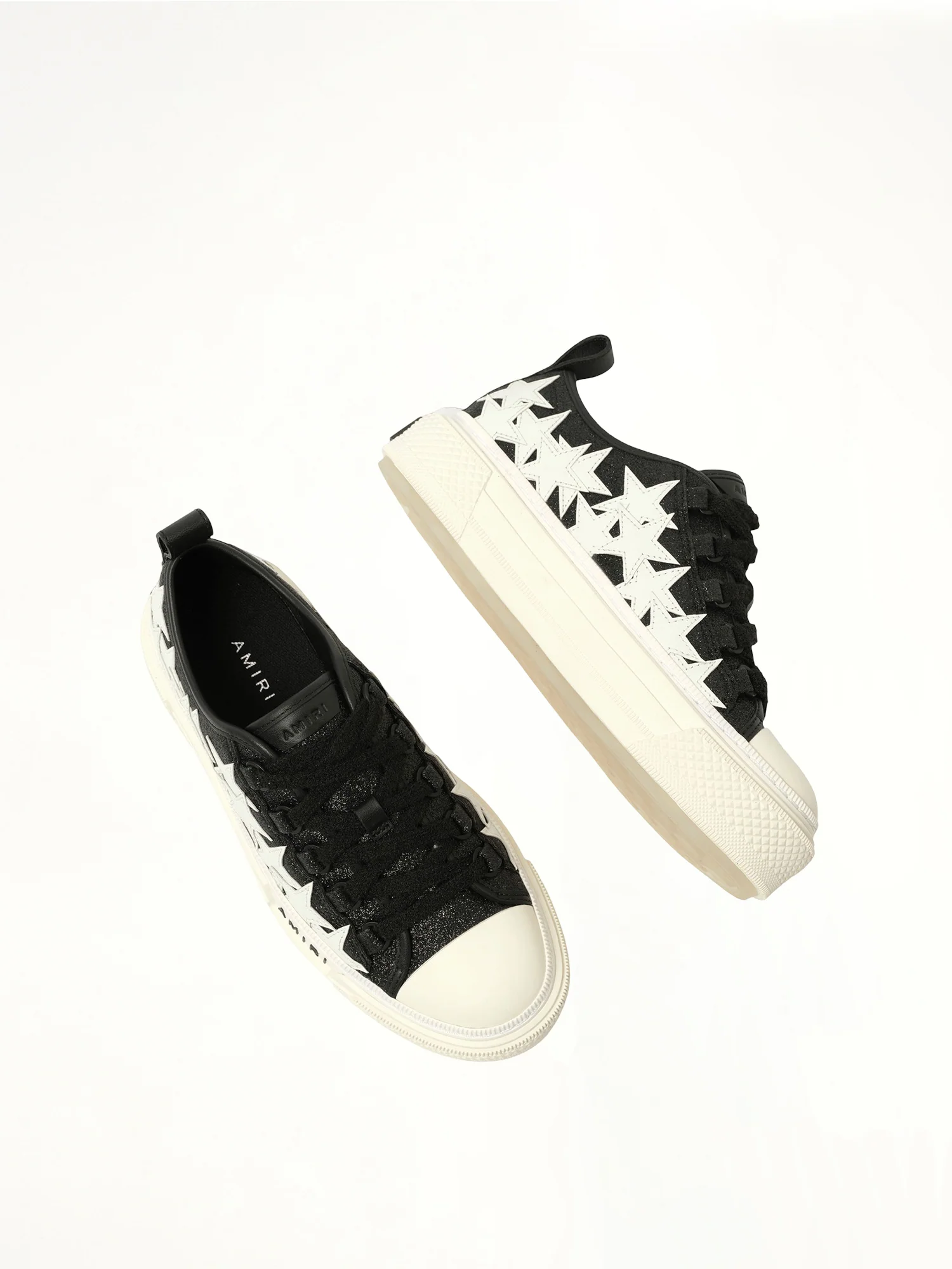 Glitter Stars Court Low Sneaker in Black - Image 4
